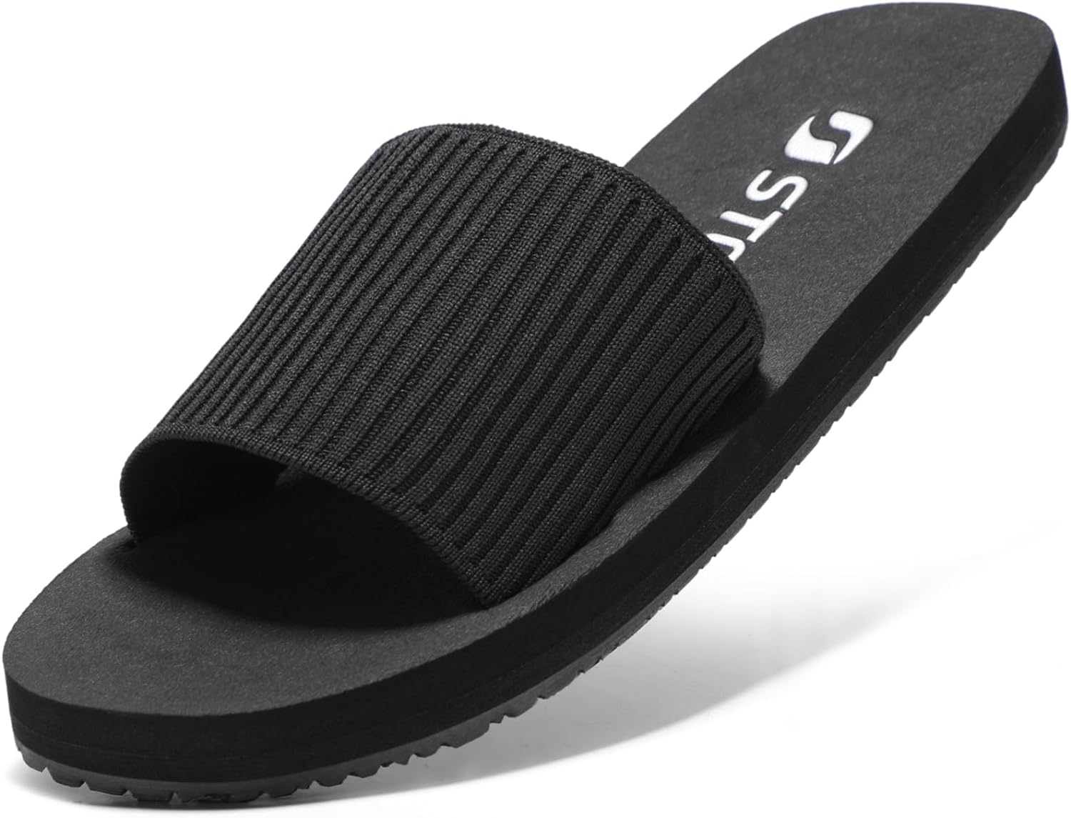 STQ Memory Foam Slides for Women Flat Sandals Slip On Slide Sandals