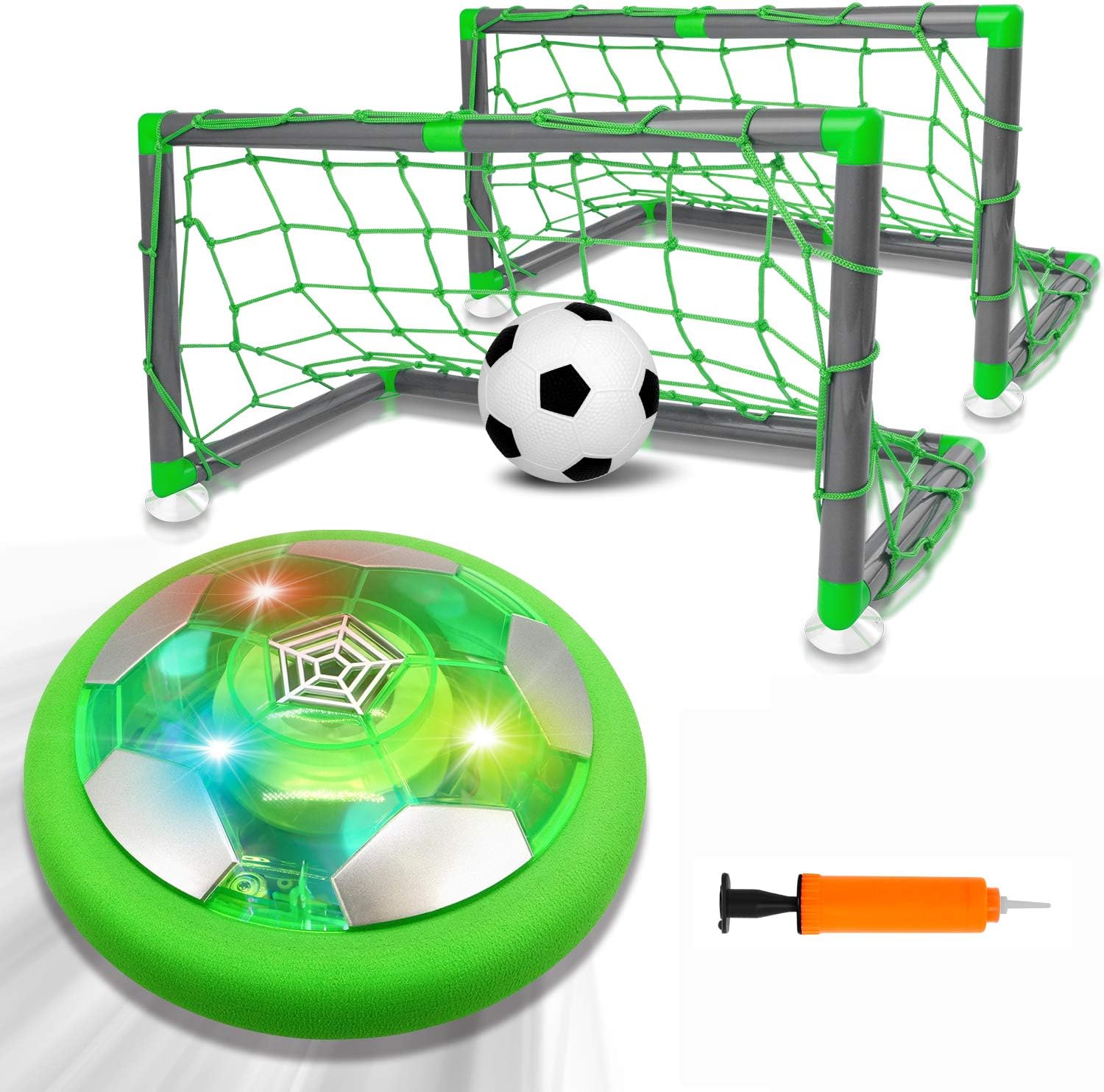 AOKESI Kids Toys Hover Soccer Ball Set with 2 Goal & 1 Kids Soccer Ball, LED Light Soccer Games, Hover Toys with Foam Bumper for Indoor Games, Toddler Boy Toys Gifts for 2-13 Year Old Boys Girls Toys