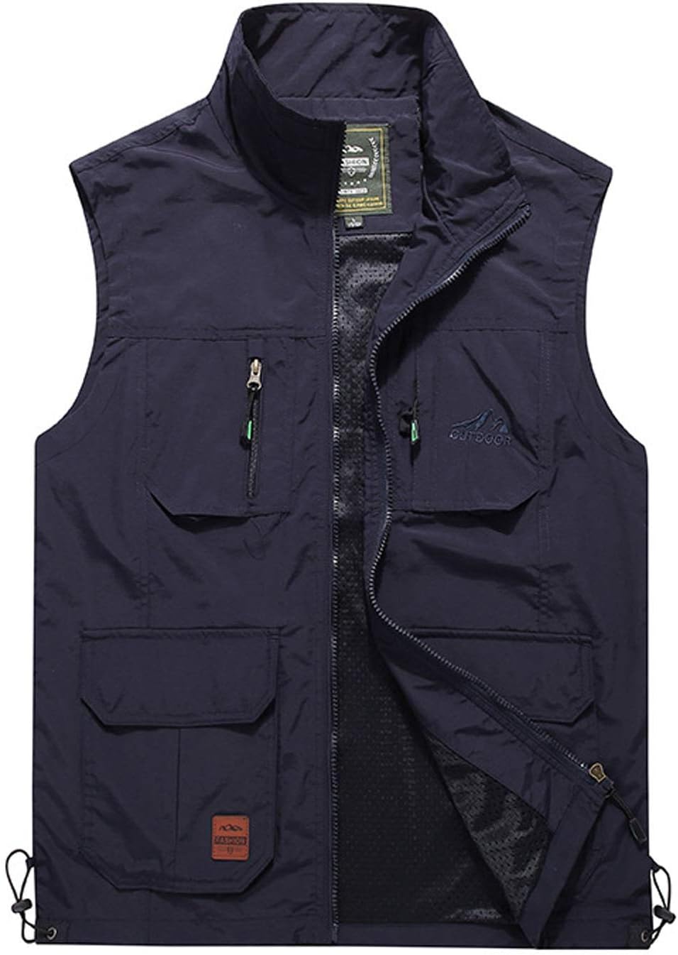 Flygo Mens Casual Lightweight Multi-Pockets Outdoor Work Fishing Travel Photo Vest