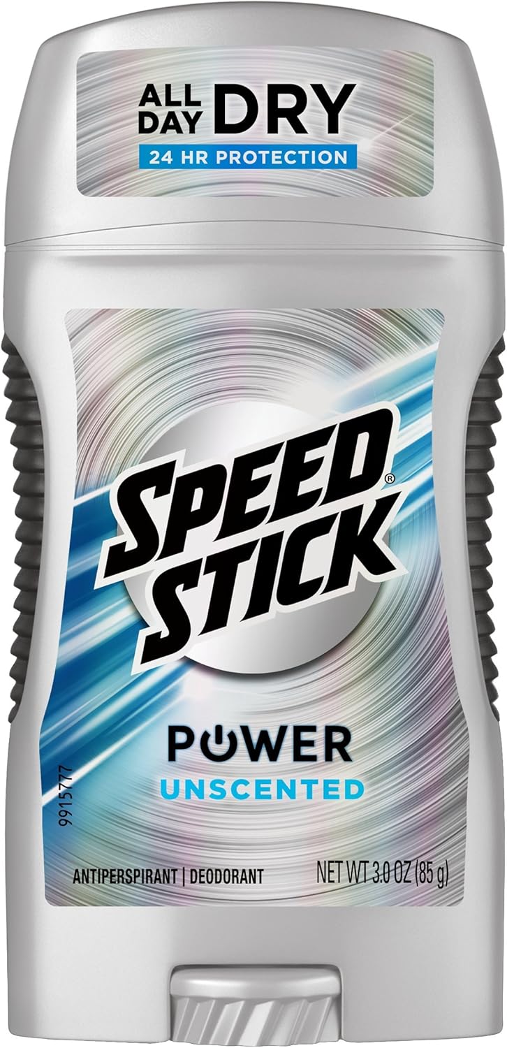 Speed Stick Power Antiperspirant Deodorant for Men, Unscented - 3 Ounce