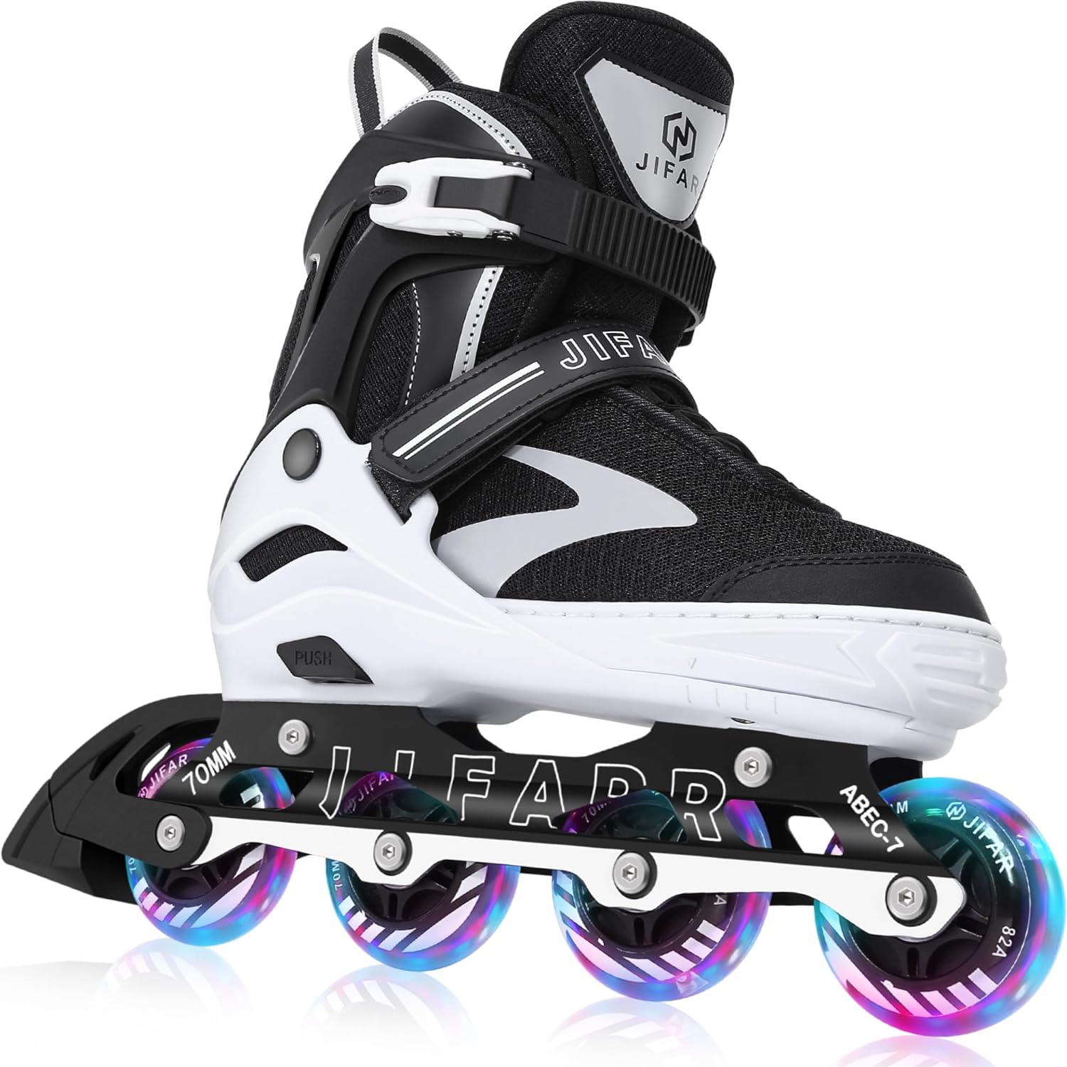 Kids Adjustable Flashing Inline Skates for Boys, Girls and Adults with Full Light Up Wheels, Outdoor Roller Skates for Kids Beginner Ages 4-12, Men and Women