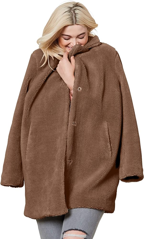 This a cute coat.  My adult daughter looks like a teddy bear and love it!