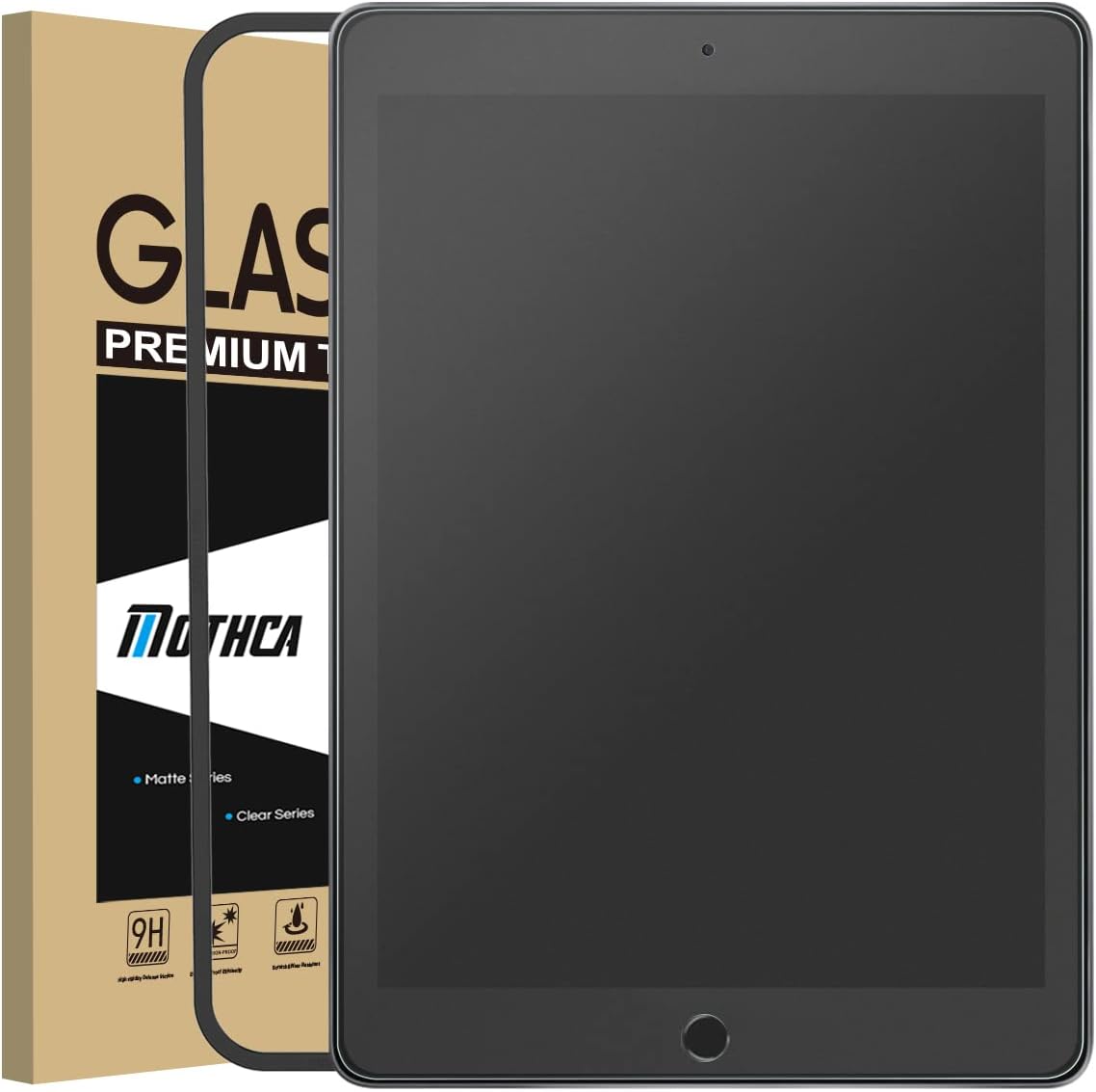 Mothca Matte Glass Screen Protector for iPad 10.2 Inch(2021/2020/2019 Model, 9th/8th/7th Generation) [NOT Privacy] Anti-Glare & Anti-Fingerprint 9H Hardness Tempered Glass Film, Smooth as Silk