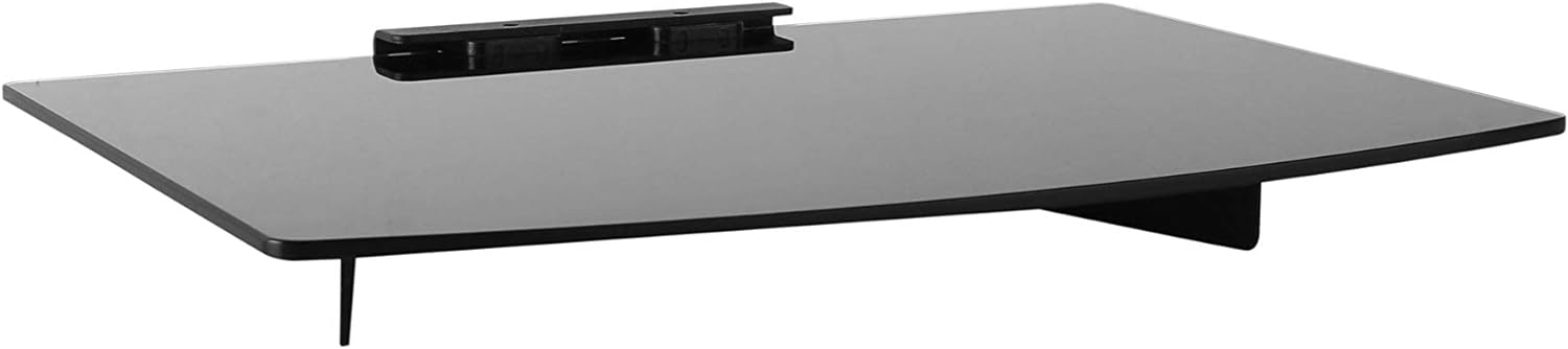 TechOrbits Glass Wall Shelf C Wall Mount Shelf for DVD Multi Media Components C Floating Entertainment Console