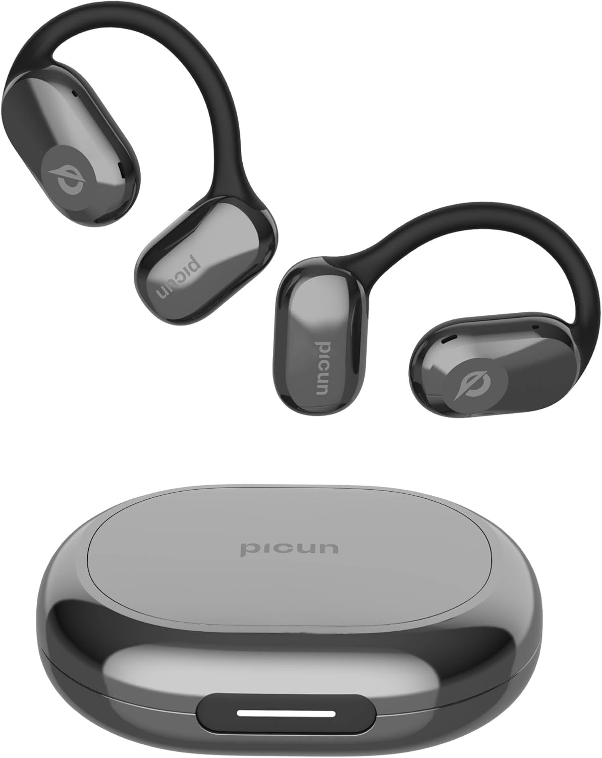 Picun True Wireless Open Ear Headphones, 5.4 Bluetooth, Ultra Comfort Secure Fit, Sport Earbuds with 80H Playtime, IPX5 Waterproof Sweatproof, Dual Mic Clear Call, Wireless Earbuds for Running Workout