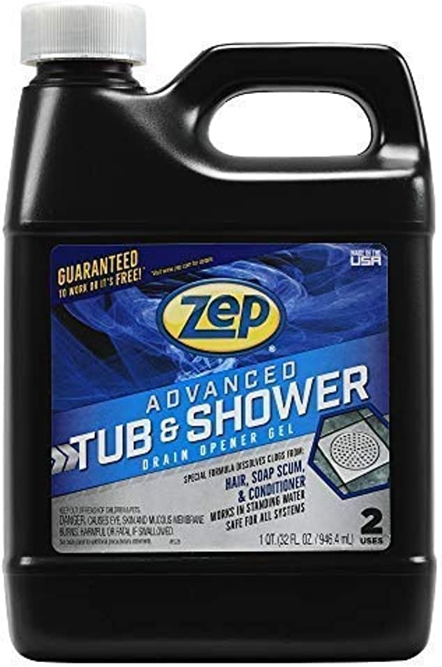 Zep Advanced Tub and Shower Drain Opener Gel - 32 Ounce - U49210 - Formulated for Hair, Soap and Conditioner