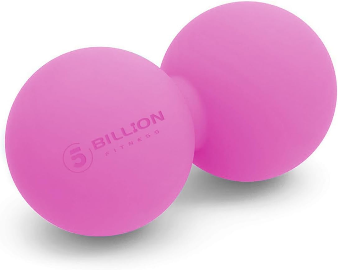 5BILLION Peanut Massage Ball - Double Lacrosse Massage Ball & Mobility Ball for Physical Therapy, Deep Tissue Massage Tool for Myofascial Release, Muscle Relaxer, Pink