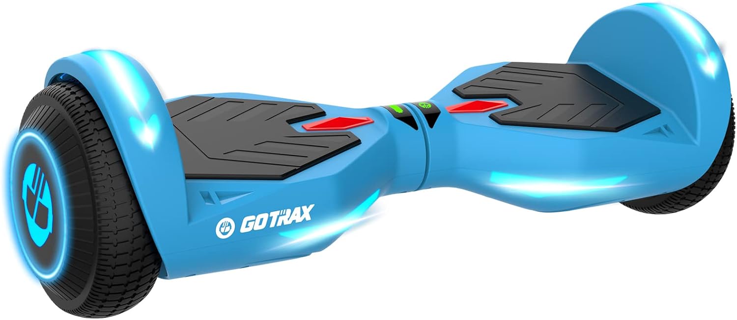 Gotrax Hoverboard with 6.5 LED Solid/Offroad Tires, Max 5/6 Miles Range, 6.2mph Power by Dual 200W Motor, UL2272 Certified and 65.52Wh/93.6Wh Battery Self Balancing Scooter for 44-176lbs