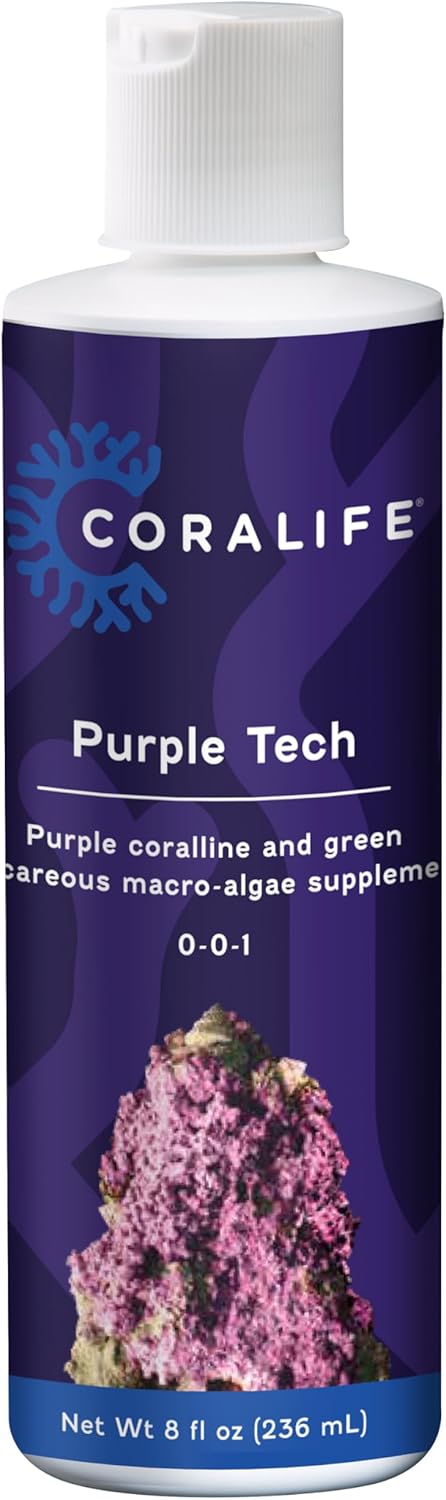 Coralife Saltwater Fish Tank Aquarium Purple Tech Purple Corallien and Green Calcareous Macro-Algae Stimulator, 8.7 oz