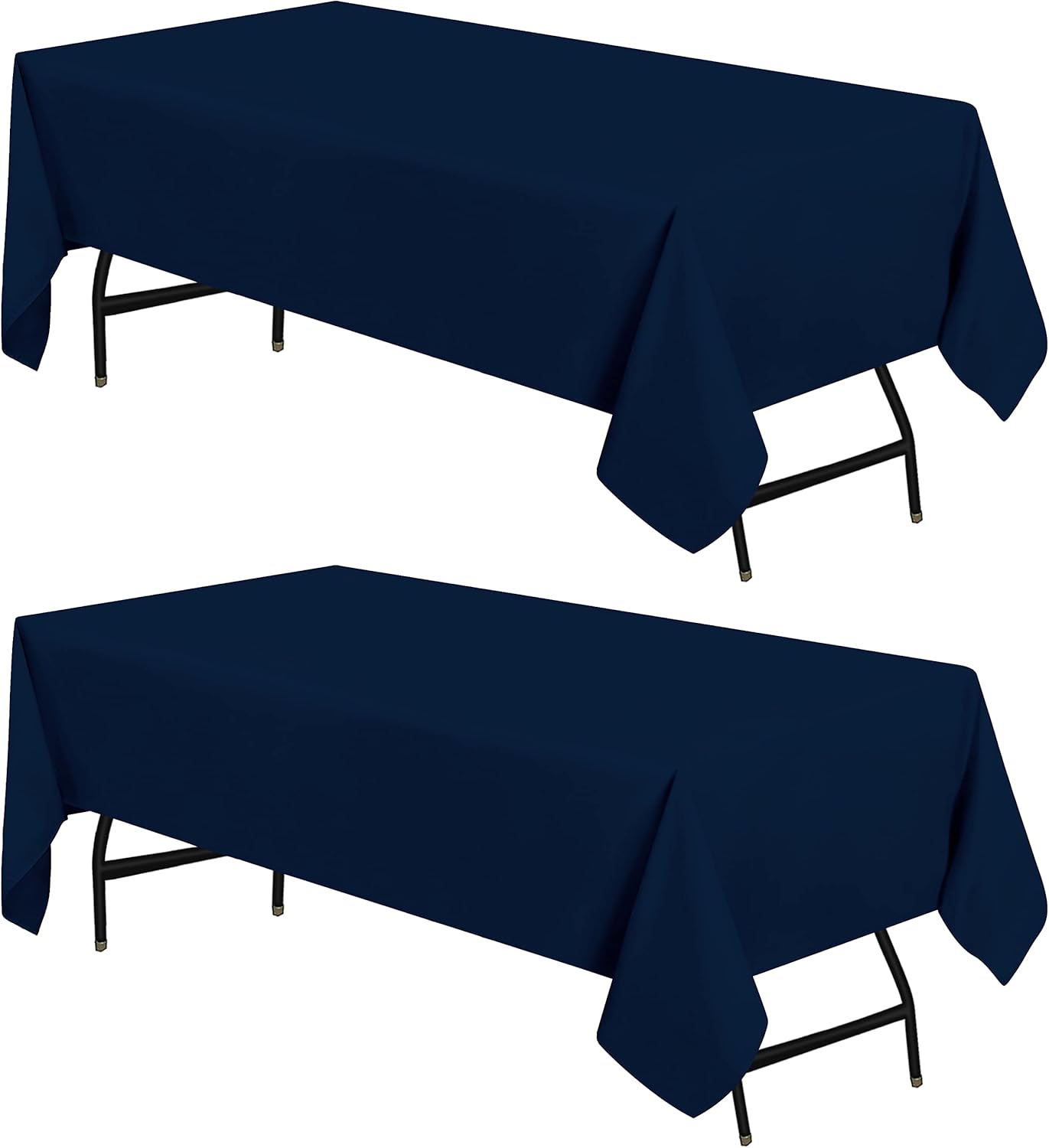 Utopia Kitchen Rectangle Table Cloth 2 Pack [60x102 Inches, Navy] Tablecloth Machine Washable Fabric Polyester Table Cover for Dining, Buffet Parties, Picnic, Events, Weddings and Restaurants