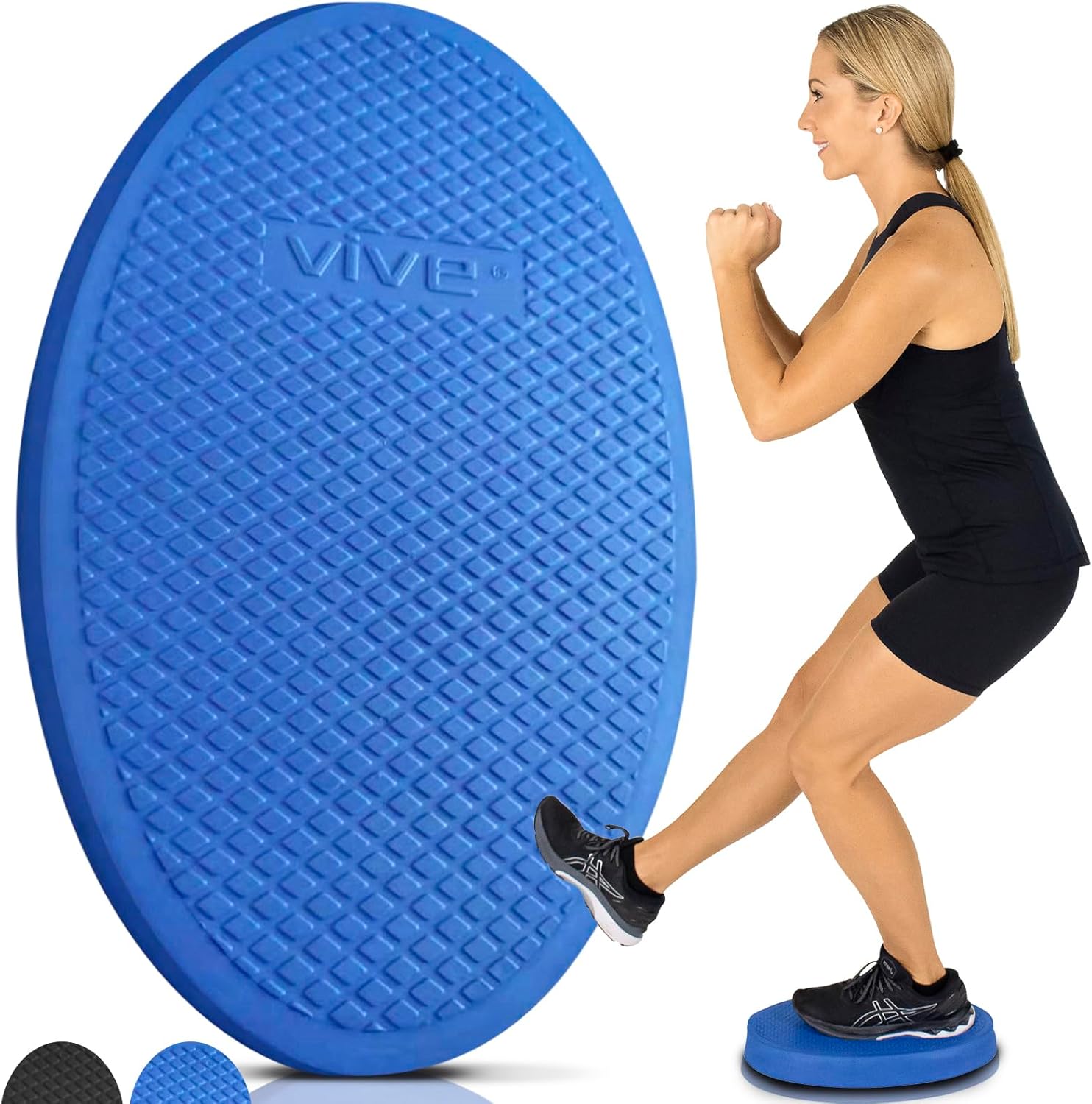 Vive Oval Balance Pad - Wobble Cushion For Physical Therapy And Rehabilitation Equipment - Soft Stability Trainer Foam For Workouts, Yoga, Core Strength And Pilates - Device For Women, Men And Kids