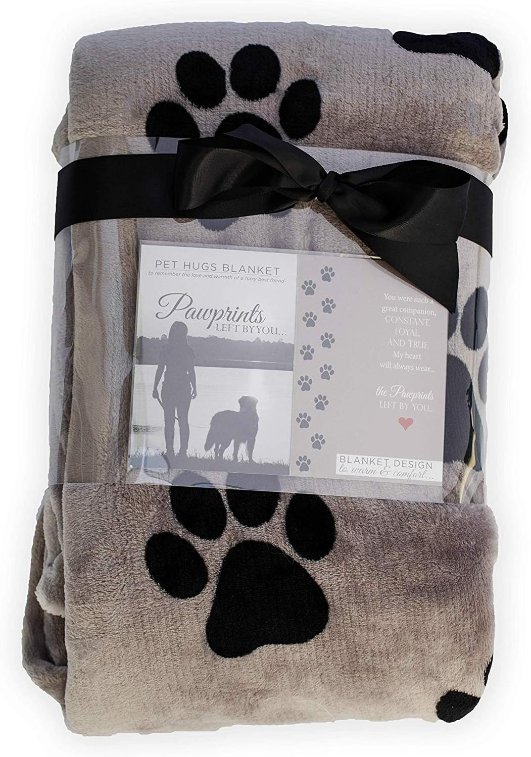 Pawprints Left by You Personalized Pet Memorial Blanket with Heartfelt Sentiment - Comforting Pet Loss/Pet Bereavement Gift (Personalized)