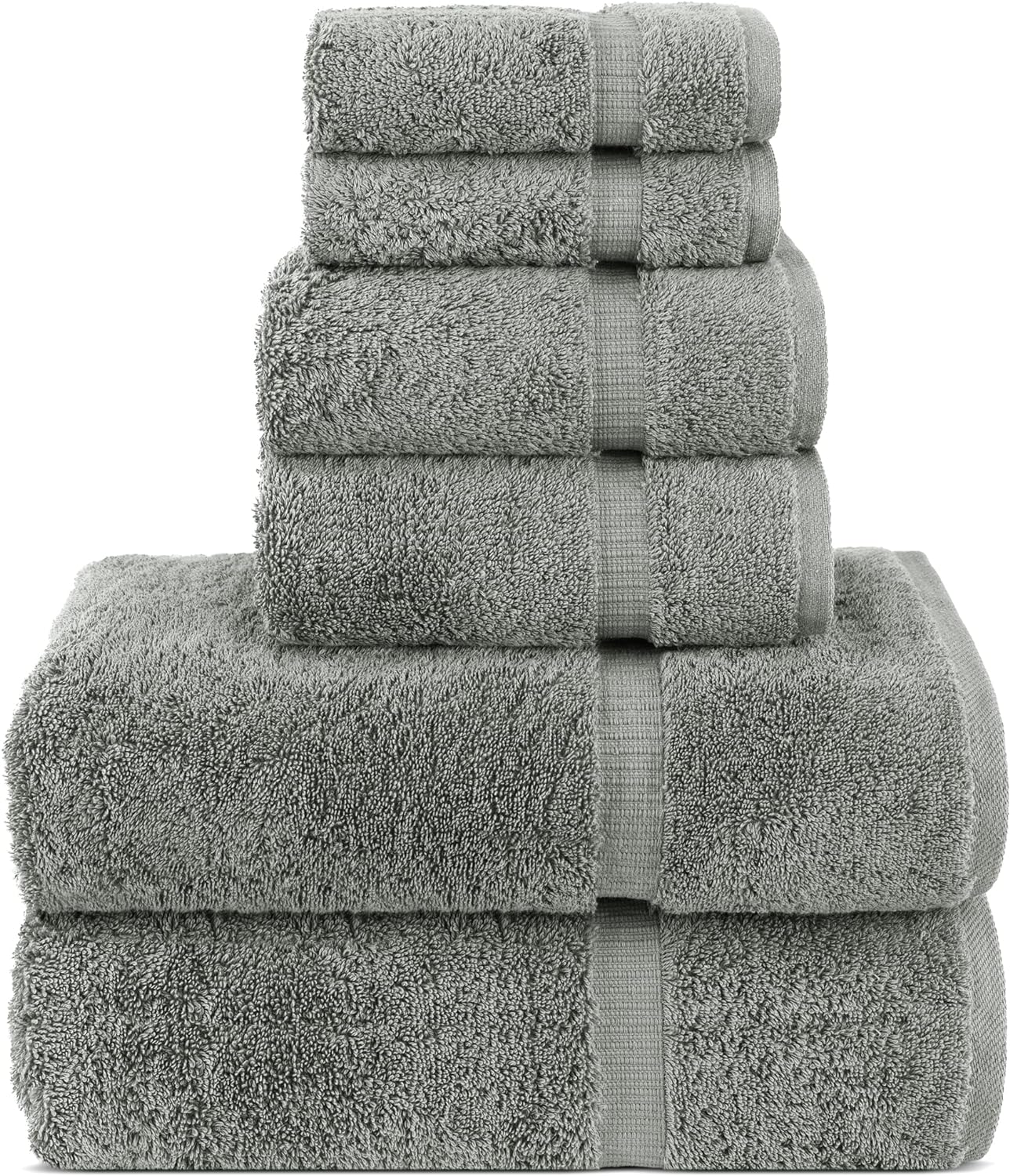 Chakir Turkish Linens Luxury Spa and Hotel Quality Premium Cotton 6-Piece Towel Set (2 x Bath Towels, 2 x Hand Towels, 2 x Washcloths)