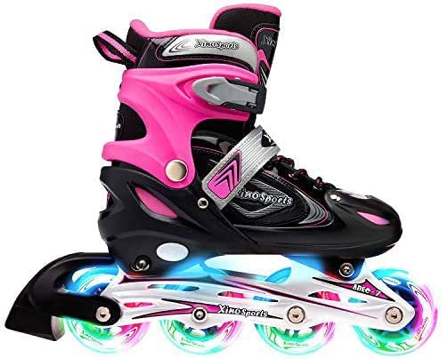 Kids Inline Skates for Girls & Boys - Adjustable Inline Skates with LED Illuminating Light Up Wheels - Youth Skates Can Be Used Indoors & Outdoors