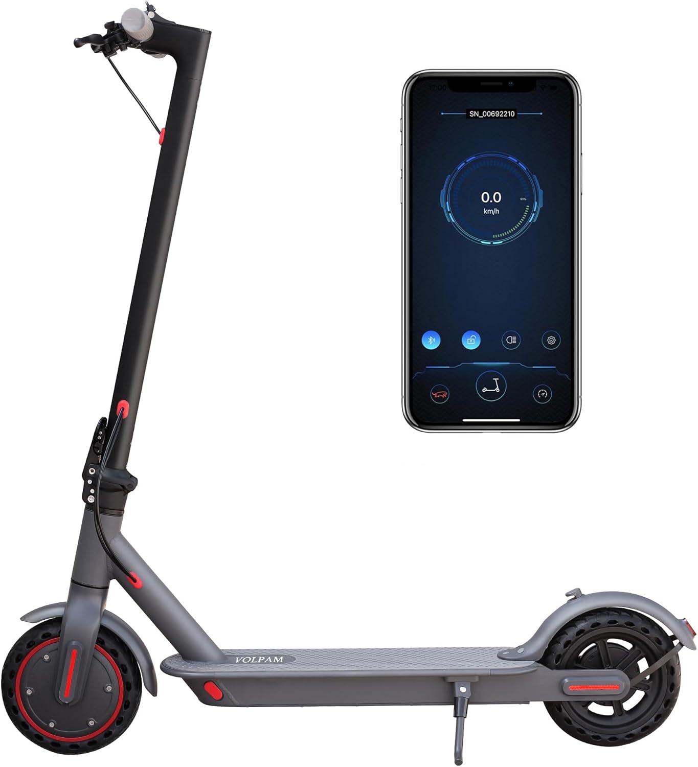 Electric Scooter, 8.5'' Tires, Max 23 Miles Range, Peak 500W Motor, Max 19 MPH Speed, Dual Braking, Folding Commuting Electric Scooter Adults