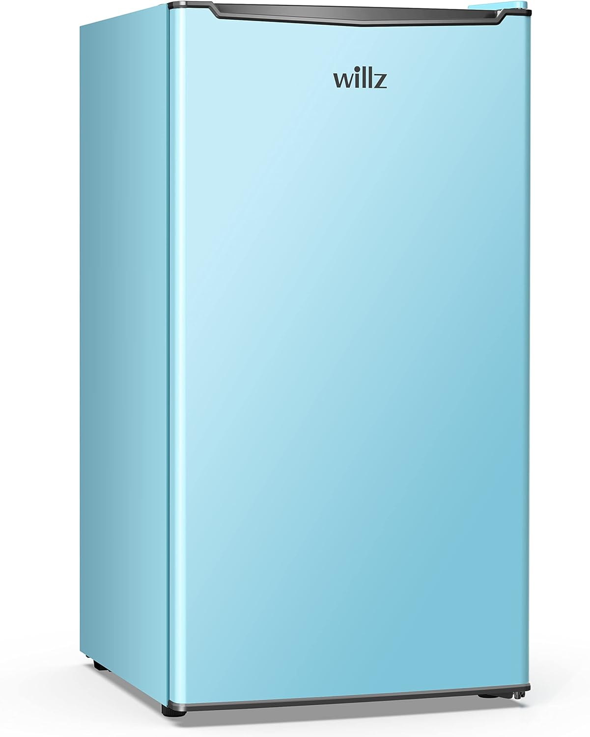 Willz WLR33MBED02 Compact Refrigerator with Chiller Compartment Adjustable Thermostat, Removable Shelf, Energy Efficient, Front Leveling Legs, 3.3 Cu Ft, Blue