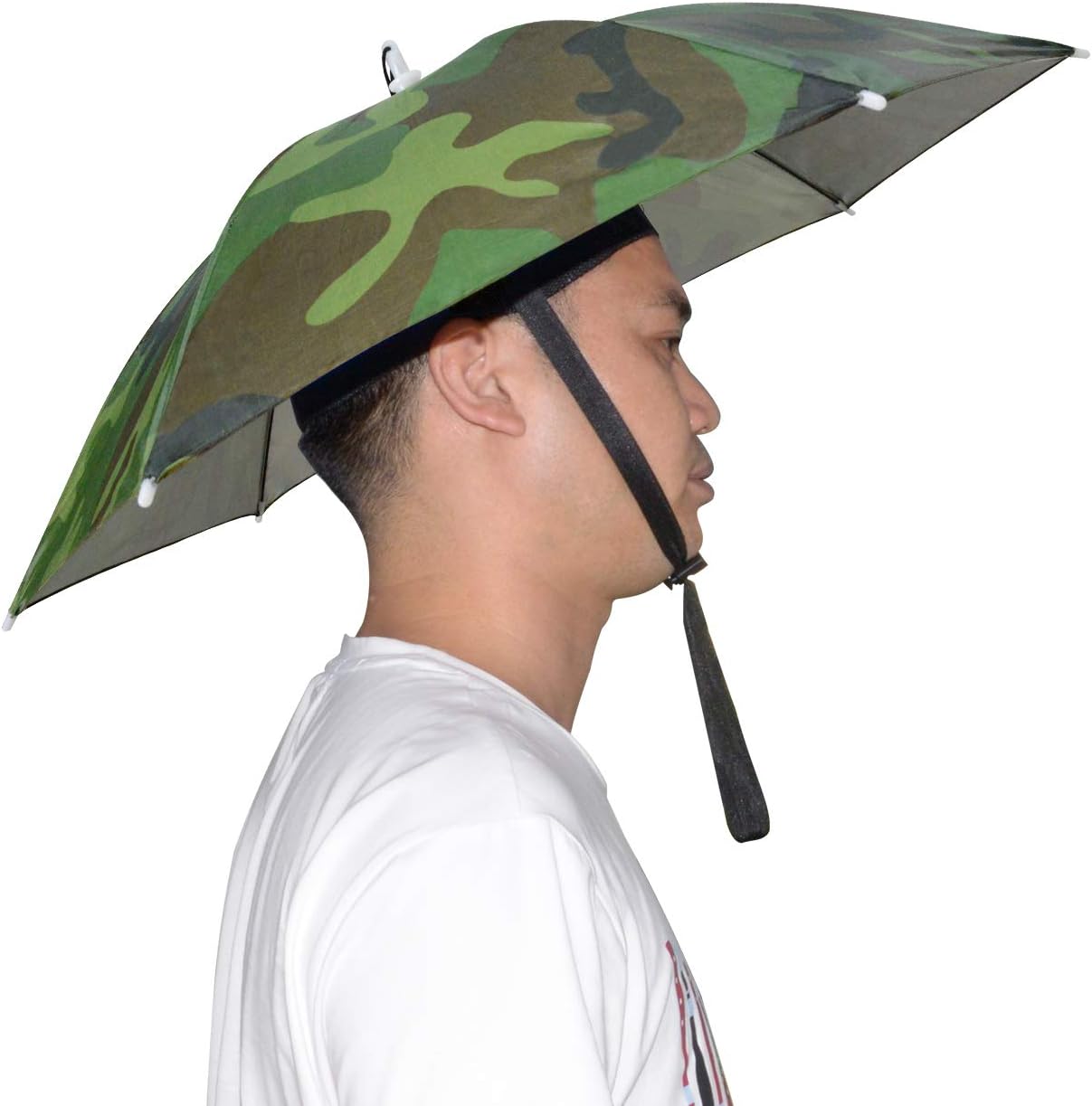 NEW-Vi Umbrella Hat, 25 inch Hands Free Umbrella Cap for Adults and Kids, Fishing Golf Gardening Sunshade Outdoor Headwear (Camouflage)