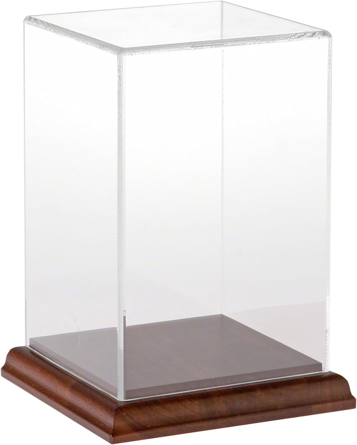 Plymor Clear Acrylic Display Case with Hardwood Base, 4 W x 4 D x 6 H