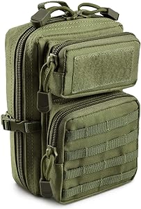 LIVANS Tactical Molle Utility Pouch, EDC Tool Pouch Tactical Phone Pouches Mini Waist Pouches Medical EDC IFAK Pack Mini Design of 3-Day Backpack