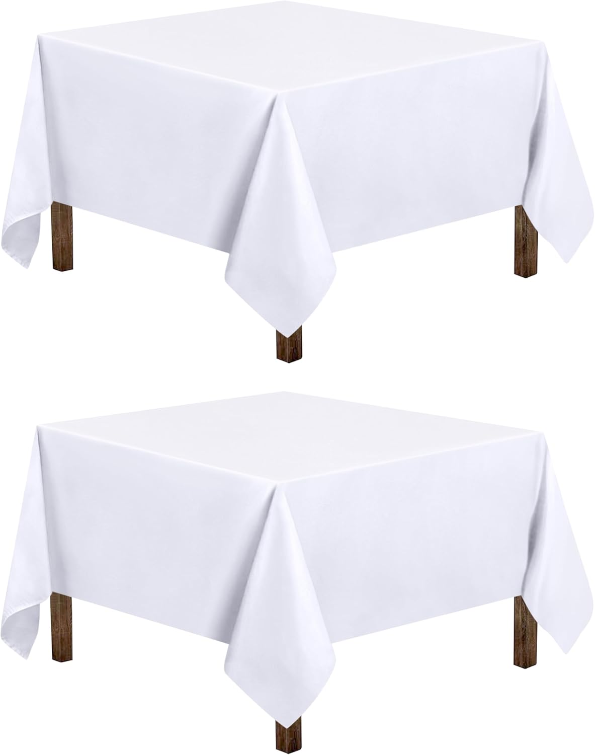 Utopia Kitchen Square Table Cloth 2 Pack [70x70 Inches, White] Tablecloth Machine Washable Fabric Polyester Table Cover for Dining, Buffet Parties, Picnic, Events, Weddings and Restaurants