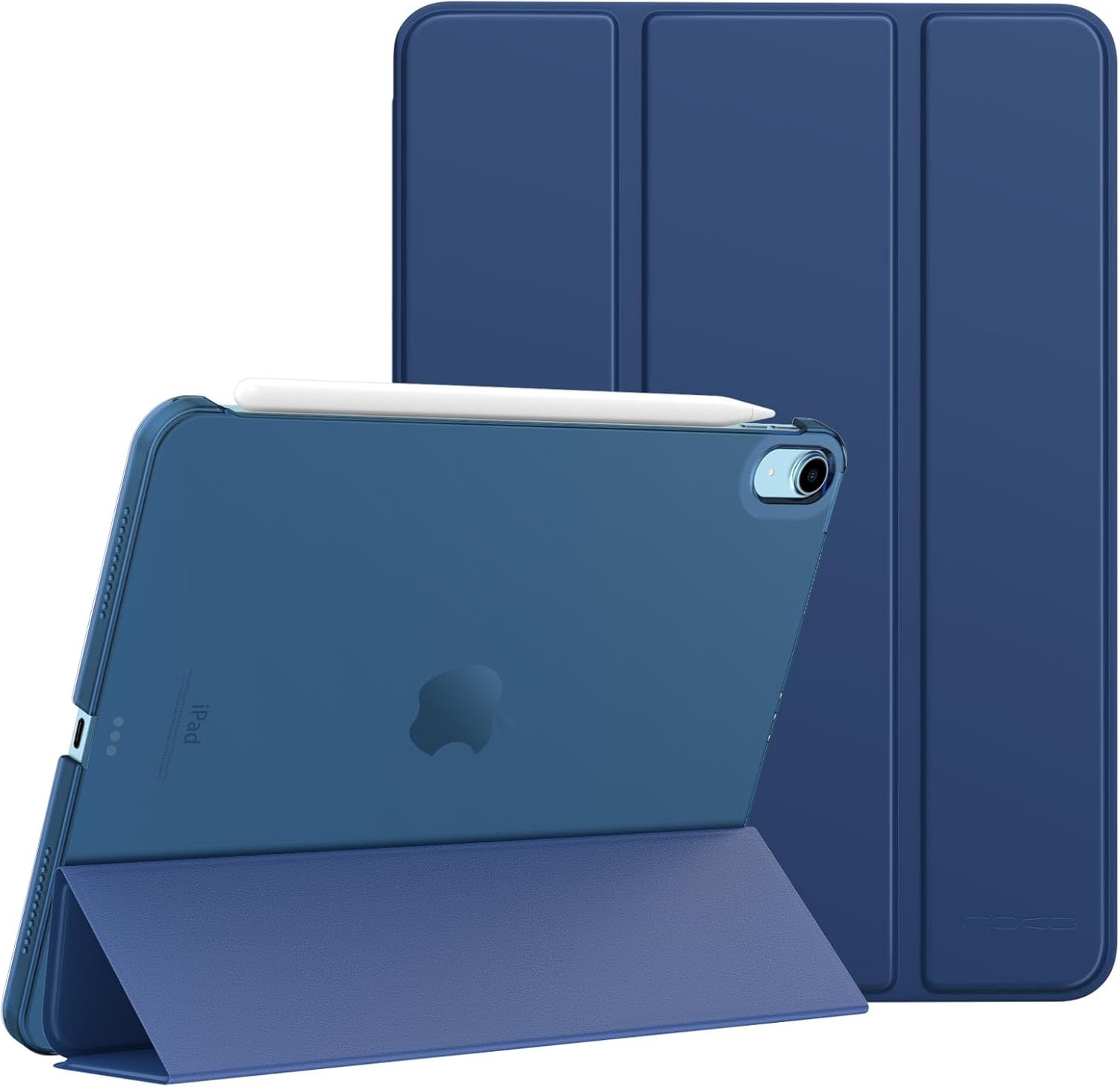 MoKo for iPad Air 6th Generation 11 Inch Case M2 2024/ iPad Air 5th Gen Case 2022/ iPad Air 4th Gen Case 2020,iPad Air 11'' Case with Translucent Hard Back Cover,iPad Air 6/5/4 Case, Navy Blue