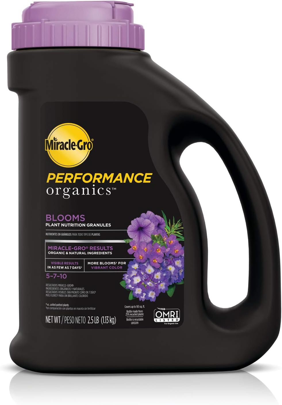 Miracle-Gro Performance Organics Blooms Plant Nutrition Granules - Plant Food with Natural & Organic Ingredients, for Flowering Plants, 2.5 lbs.