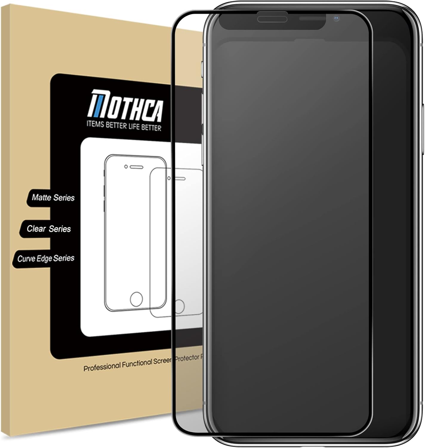 Mothca Matte Glass Screen Protector for iPhone 11 Pro Max/iPhone Xs Max Anti-Glare & Anti-Fingerprint Tempered Glass Clear Film Full Screen Case Friendly Easy Install Bubble Free - Smooth as Silk