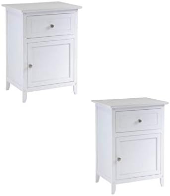 Home Square Set of 2 Nightstand in White