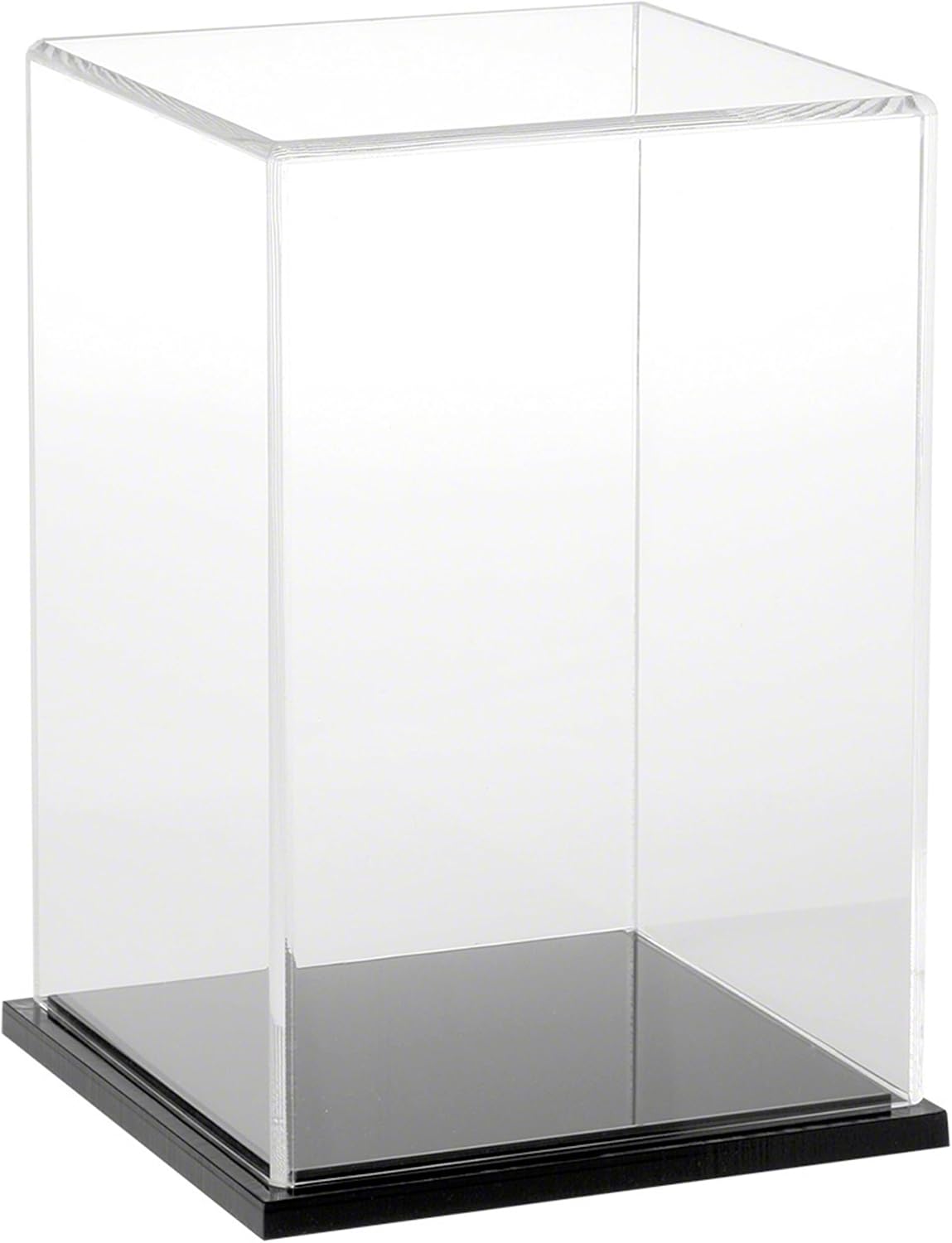 Plymor Clear Acrylic Display Case with Black Base, 6 W x 6 D x 9 H