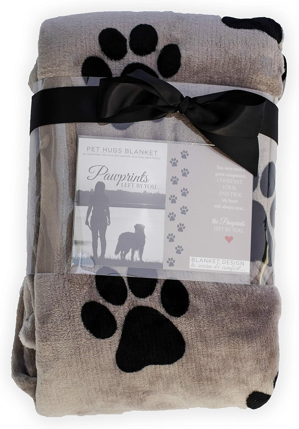 Pawprints Left by You Pet Memorial Blanket with Heartfelt Sentiment - Comforting Pet Loss/Pet Bereavement Gift (Non Personalized)