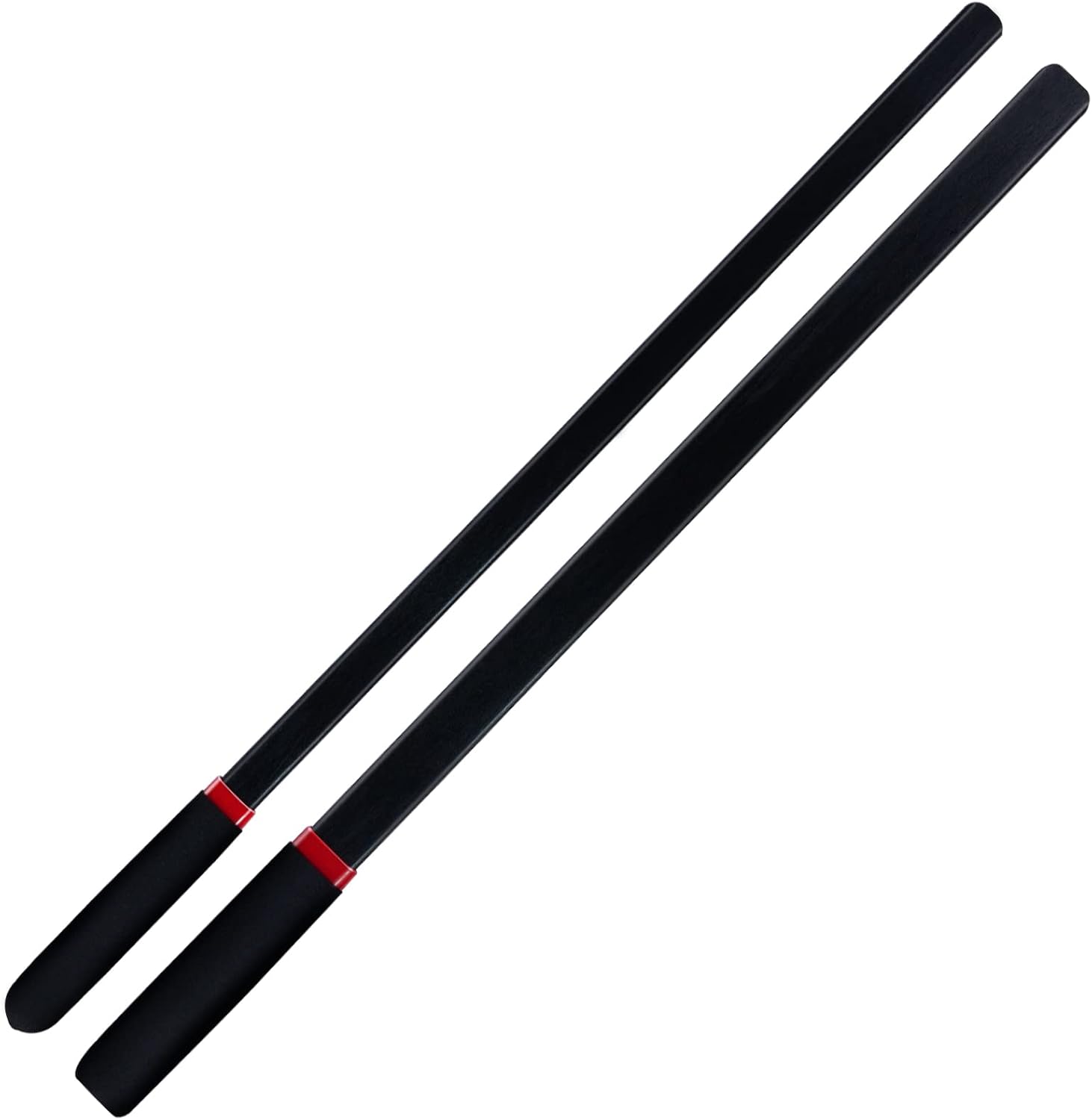 2-Piece Set 18 Riding Crop Sticks, Black, with Non-Slip Handles