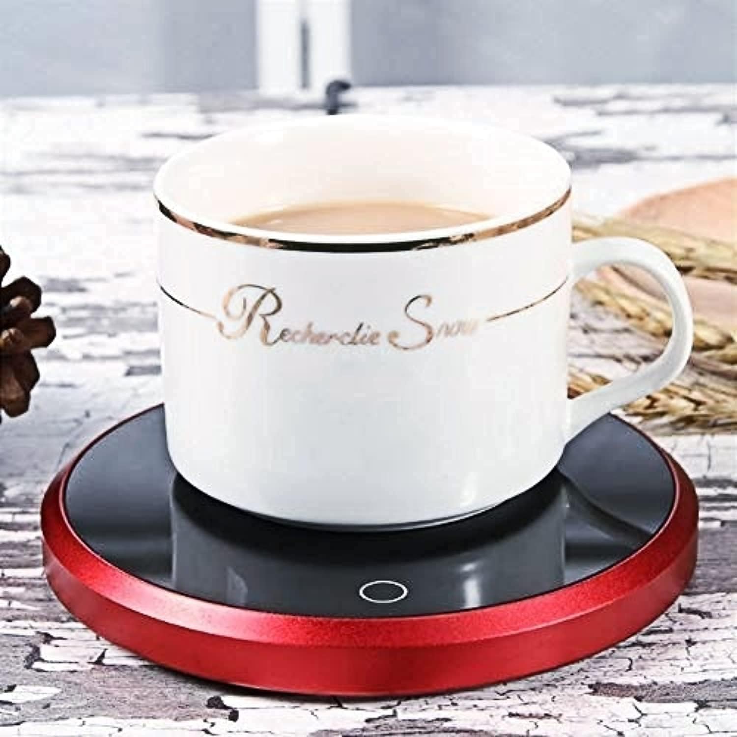 Smart Coffee Warmer, Waterproof Touch Thermostat Heating Coaster Pad for Office Desk Use, Candle Wax Cup Warmer Heating Plate, Warm Pad for Coffee Tea(US Plug 110V)