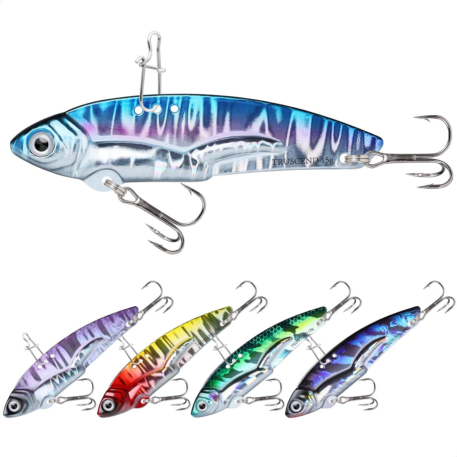 TRUSCEND Valuable Fishing Spoons of Captain's Favorite, Shiny Saltwater Jigs Perfect for Predators, Great-Action Micro Jigs to Catching More Fish, Durable and Well-Made Freshwater Bass Fishing Lures