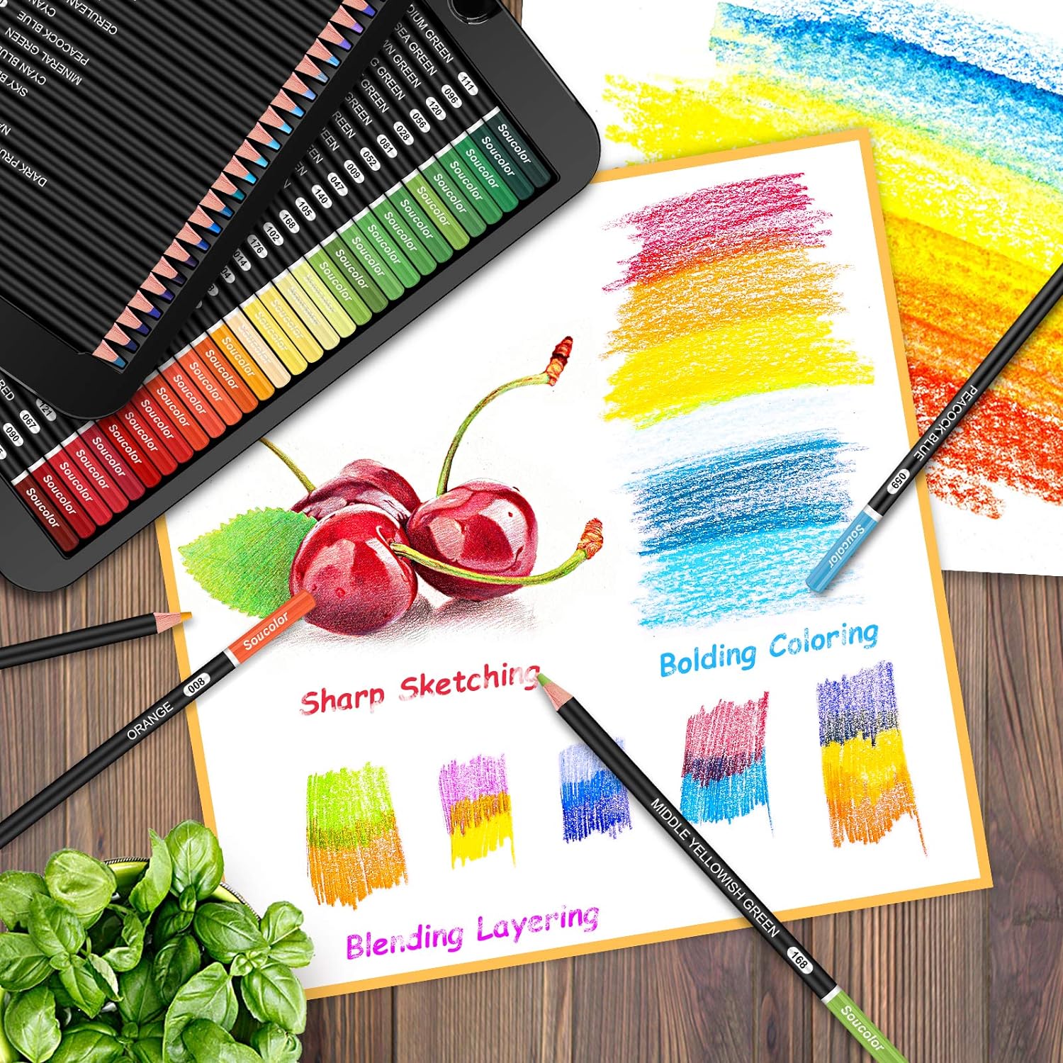 Shuttle Art 260 Colored Pencils, Colored Pencils for Adult Coloring, Vibrant Colors, Break Resistant Soft Core Coloring Pencils for Adults Kids in Tin Box, Color Pencils for Drawing Coloring Sketching