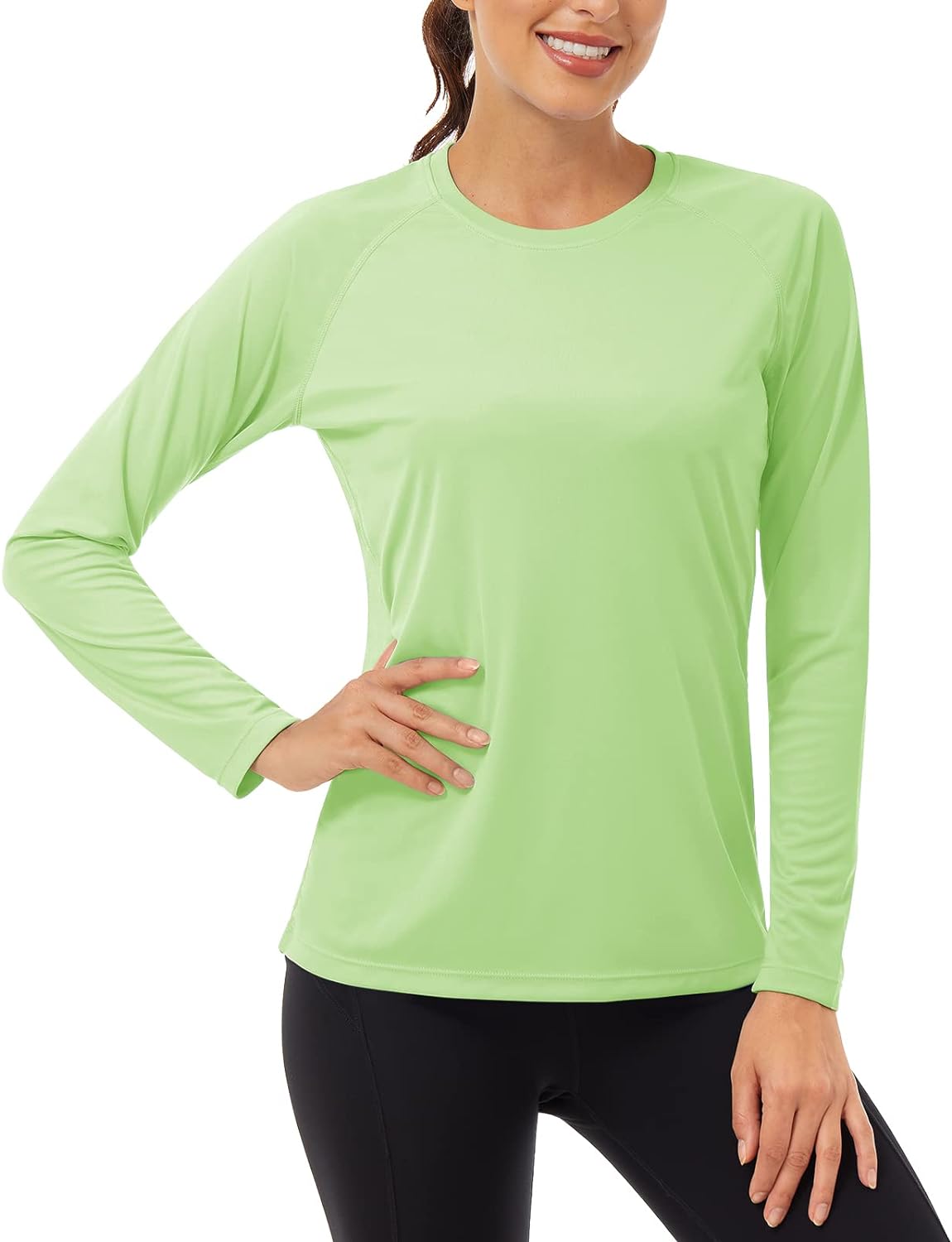 CRYSULLY Women's UPF 50  Long Sleeve Shirts Sun Protection Lightweight Outdoor Hiking T-Shirt Top