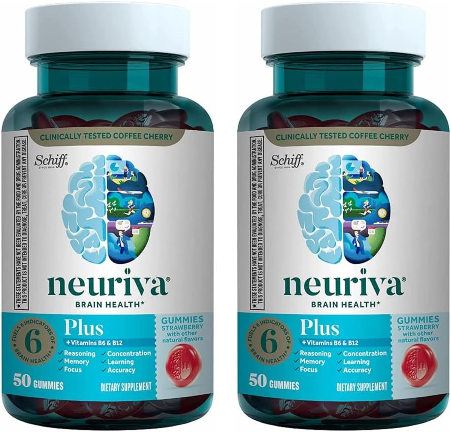 NEURIVA Brain Performance Plus Gummies 50 ct (Pack of 2)