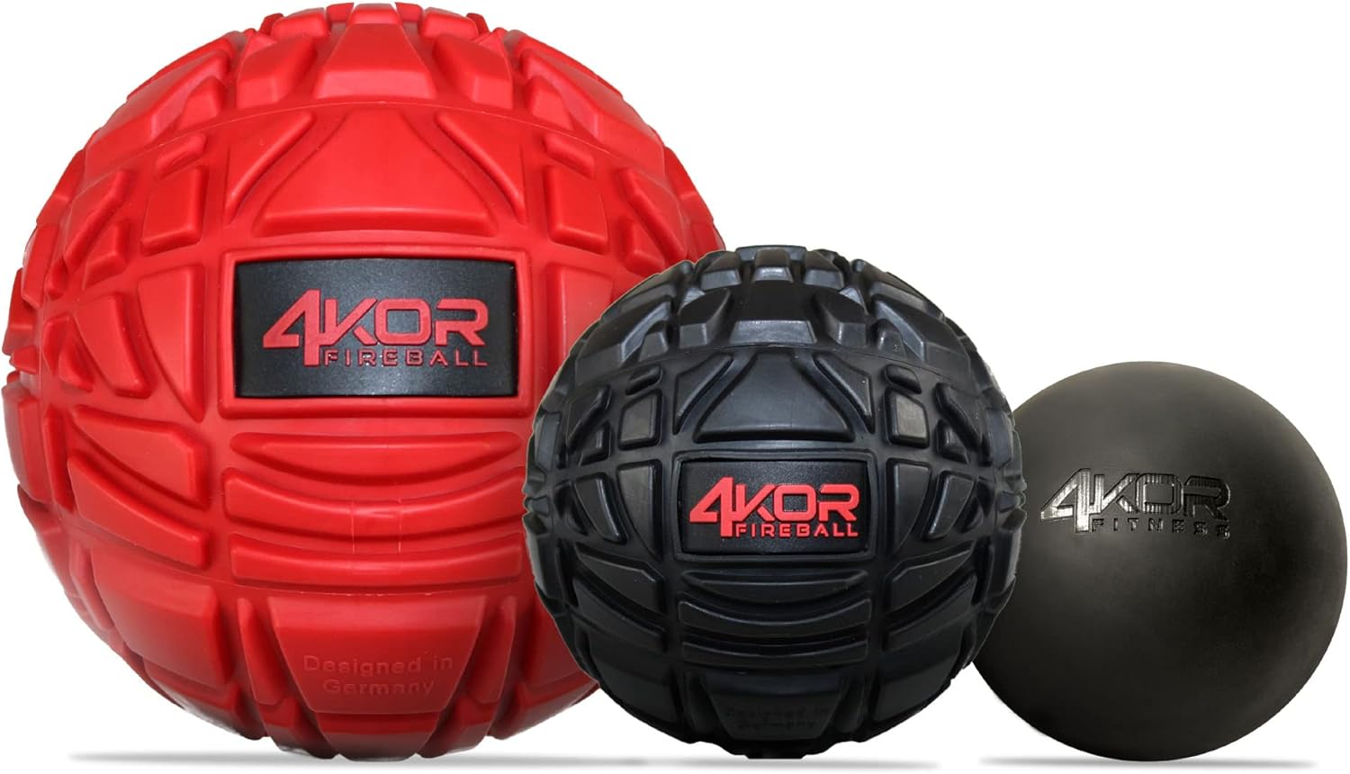 4KOR Massage Ball Set - Trigger Point Ball - Muscle Relief for Back, Neck, Shoulder, Foot Pain - Fitness Orb Massage Balls - Physical Therapy for Deep Tissue Myofascial Release - Roller Ball Tools