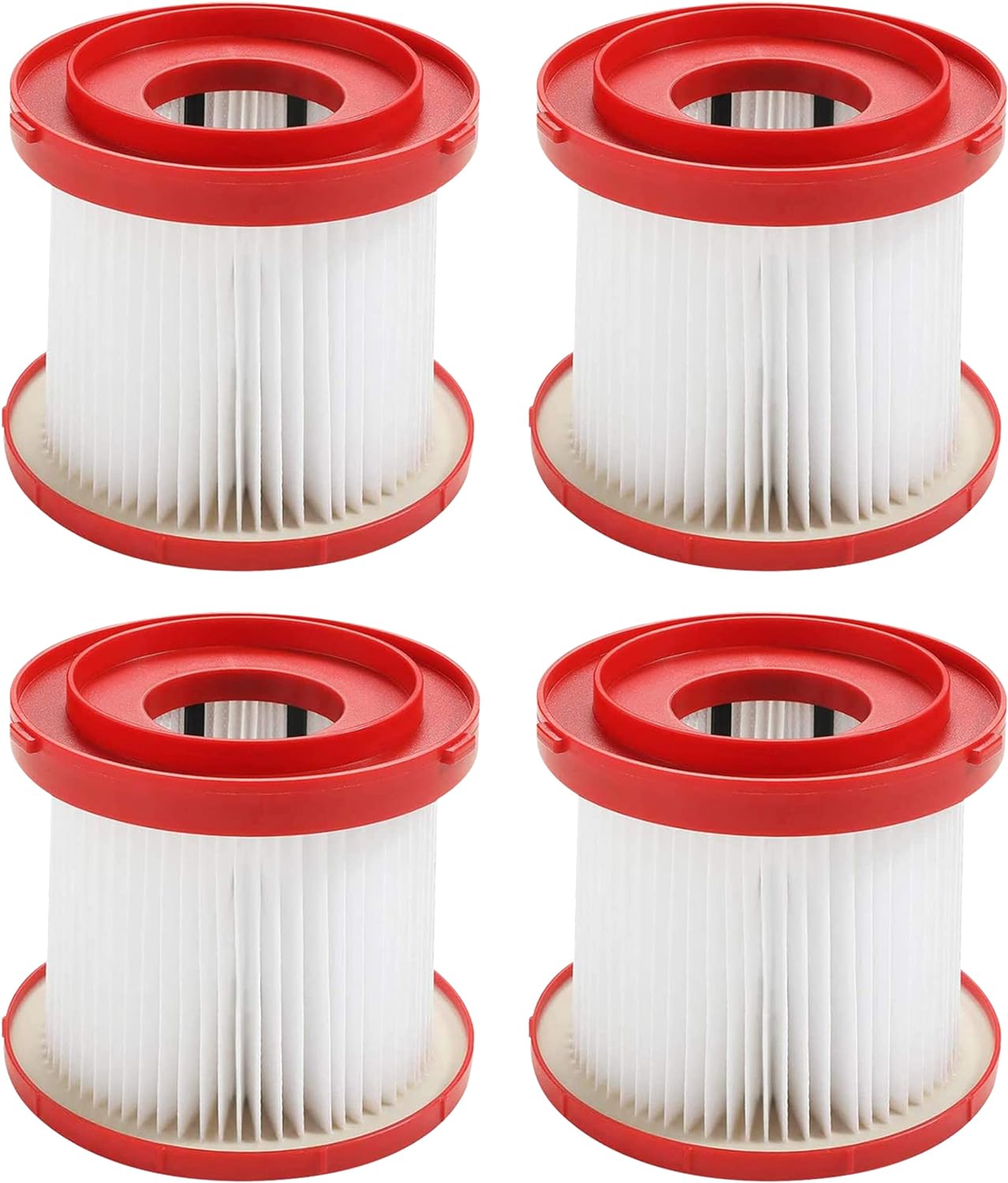 Fette Filter- HEPA Wet Dry Vacuum Filter Compatible with Milwaukee 49-90-1900 for Gallon Wet/Dry Vacuum M18 2 Gallon (0880-20), M12 FUEL 1.6 Gallon (0960-20), M18 FUEL PACKOUT (0970-20). 4 QTY