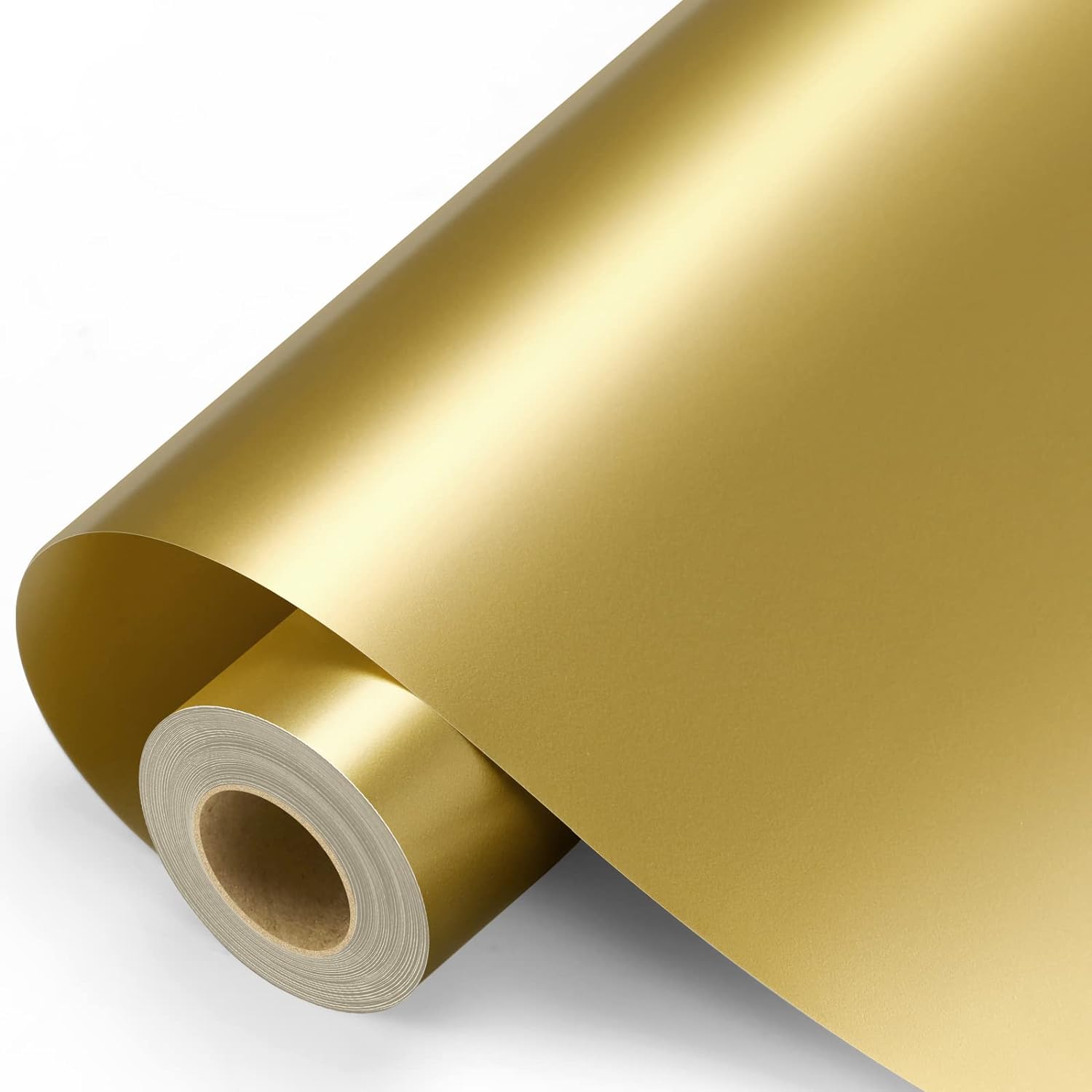 Gold Permanent Vinyl - 12 x 11FT Gold Vinyl with PET Backing Easy to Weed, Adhesive Vinyl Roll for All Cutting Machine, Permanent Outdoor Vinyl for Home Decor, Car Decal, Scrapbooking, Glossy