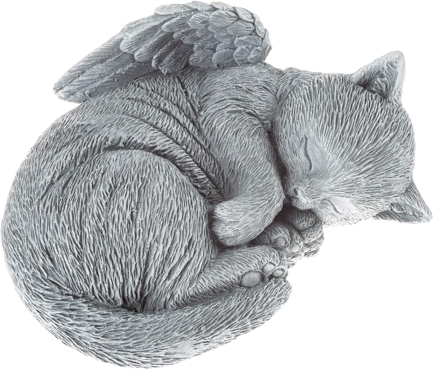 Pure Garden Cat Memorial Stone - Peaceful Sleeping Kitten Angel Statue for Garden, Remembrance, Grave Marker, and Loss - Pet Sympathy Gift (Gray)