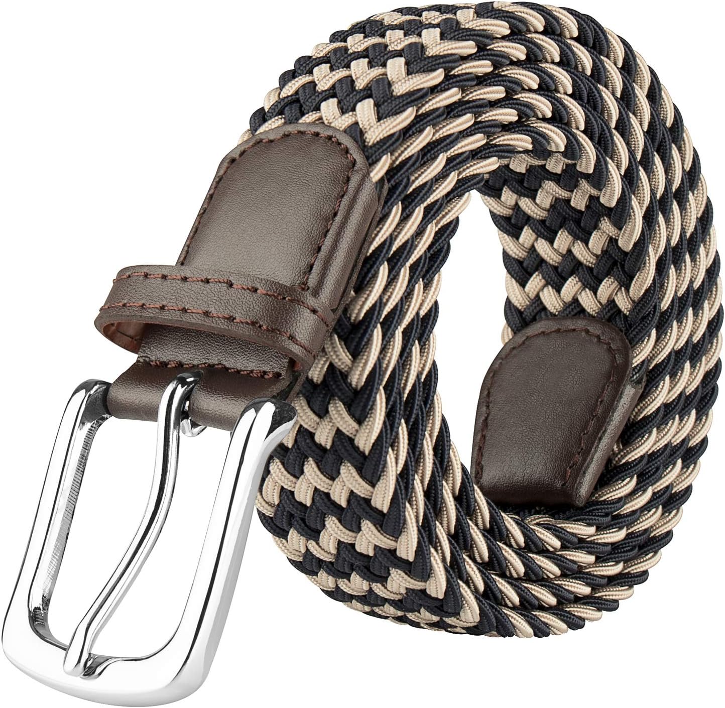 JUKMO Elastic Braided Belt, Stretch Woven Belt in Gift Box