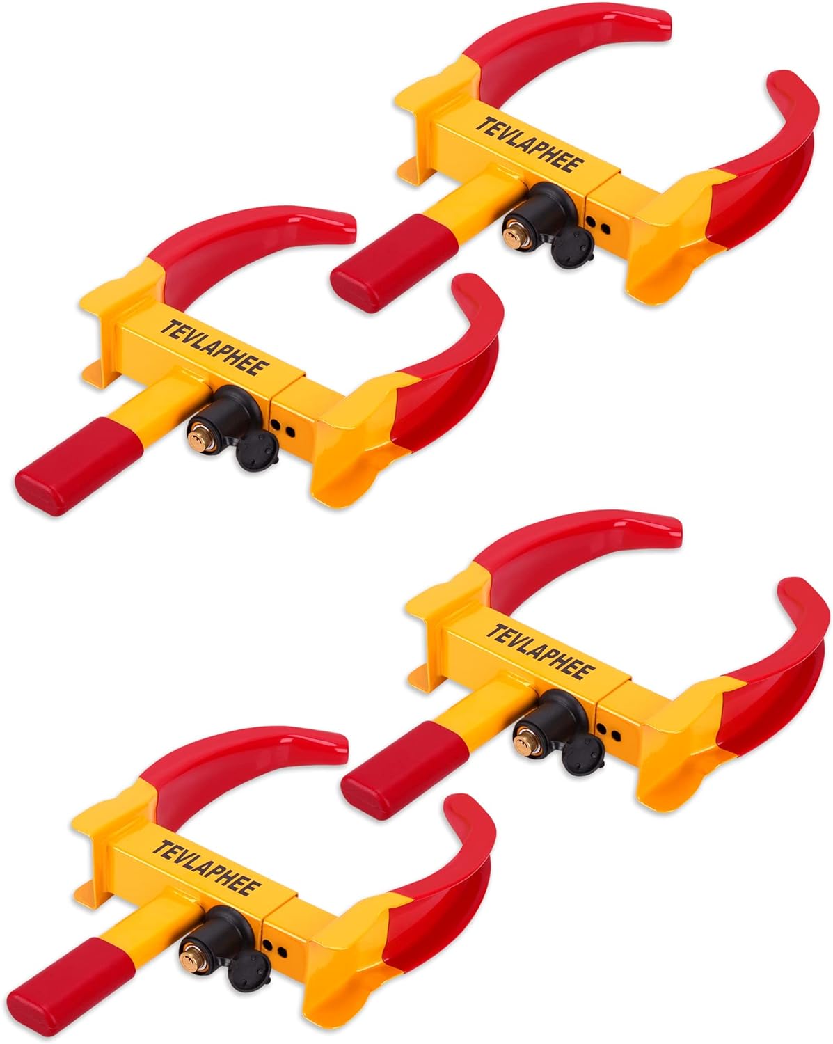 Tevlaphee Anti-Theft Wheel Lock Set, 8 Keyed Alike, Red-Yellow Color, Fits 11.8 Inch Tires, Easy Installation