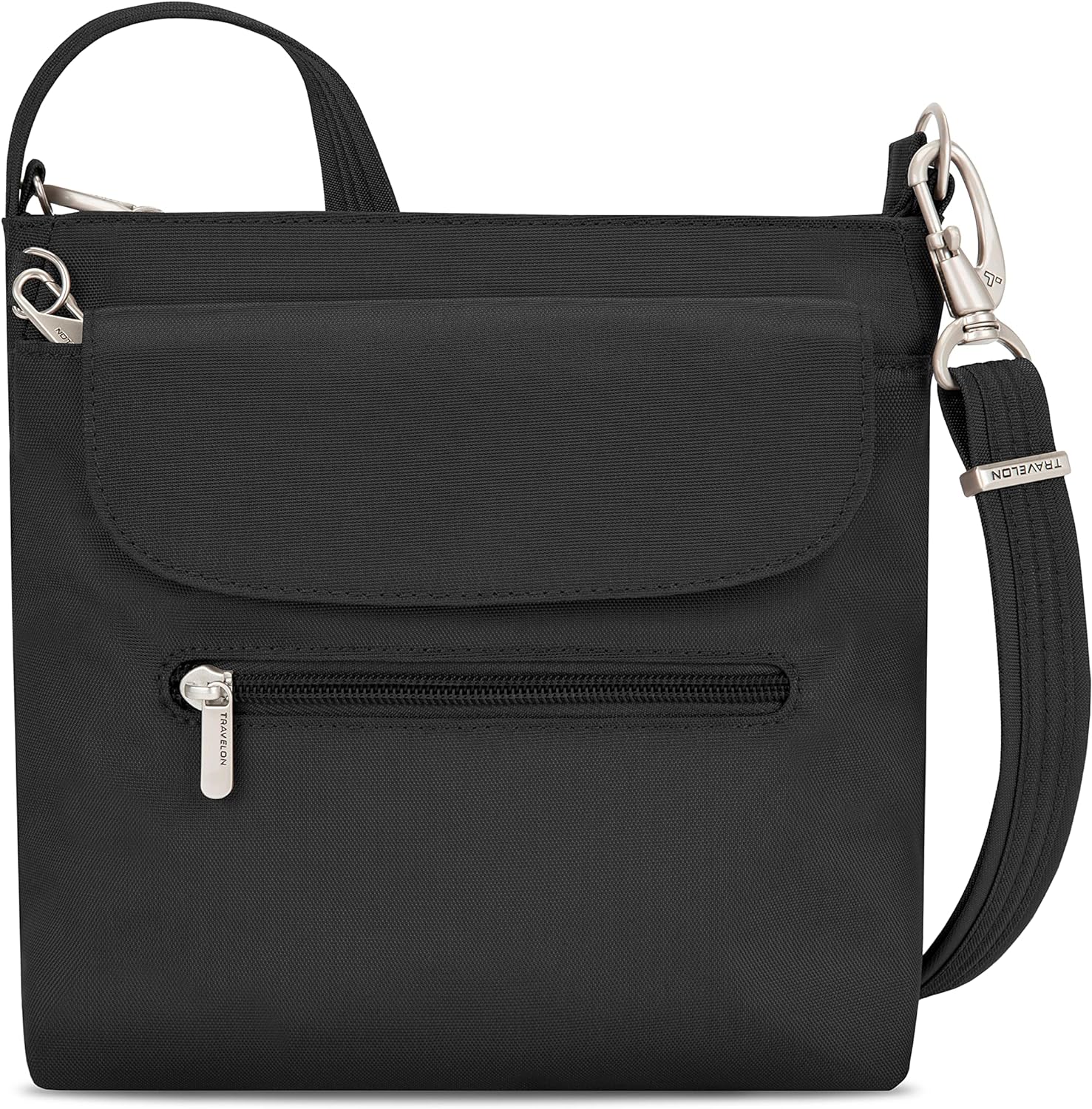 Travelon Anti-Theft Classic Mini Shoulder Bag, Black, One Size, 8.5 x 8.5 x 2