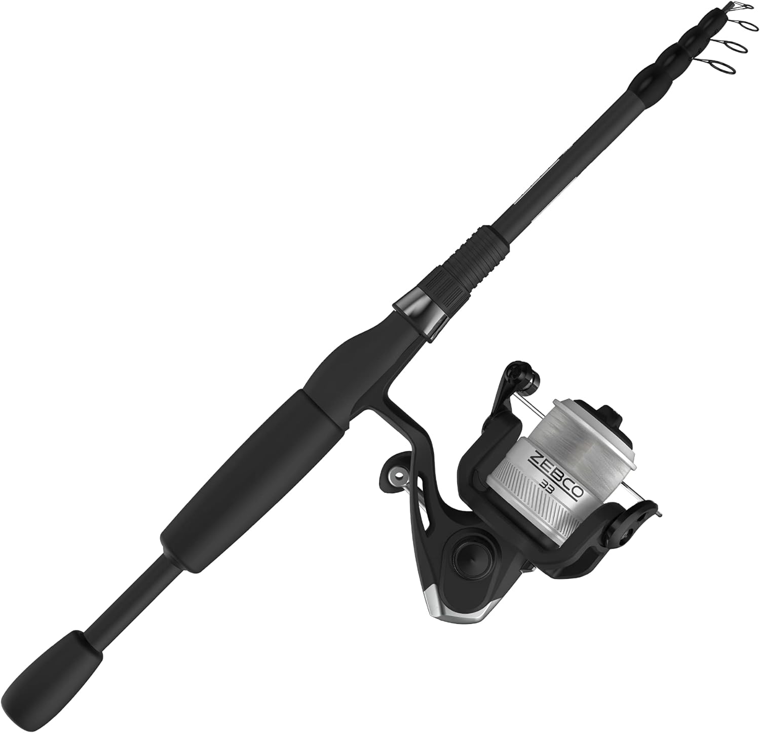 Zebco 33 Spinning Reel and Telescopic Fishing Rod Combo