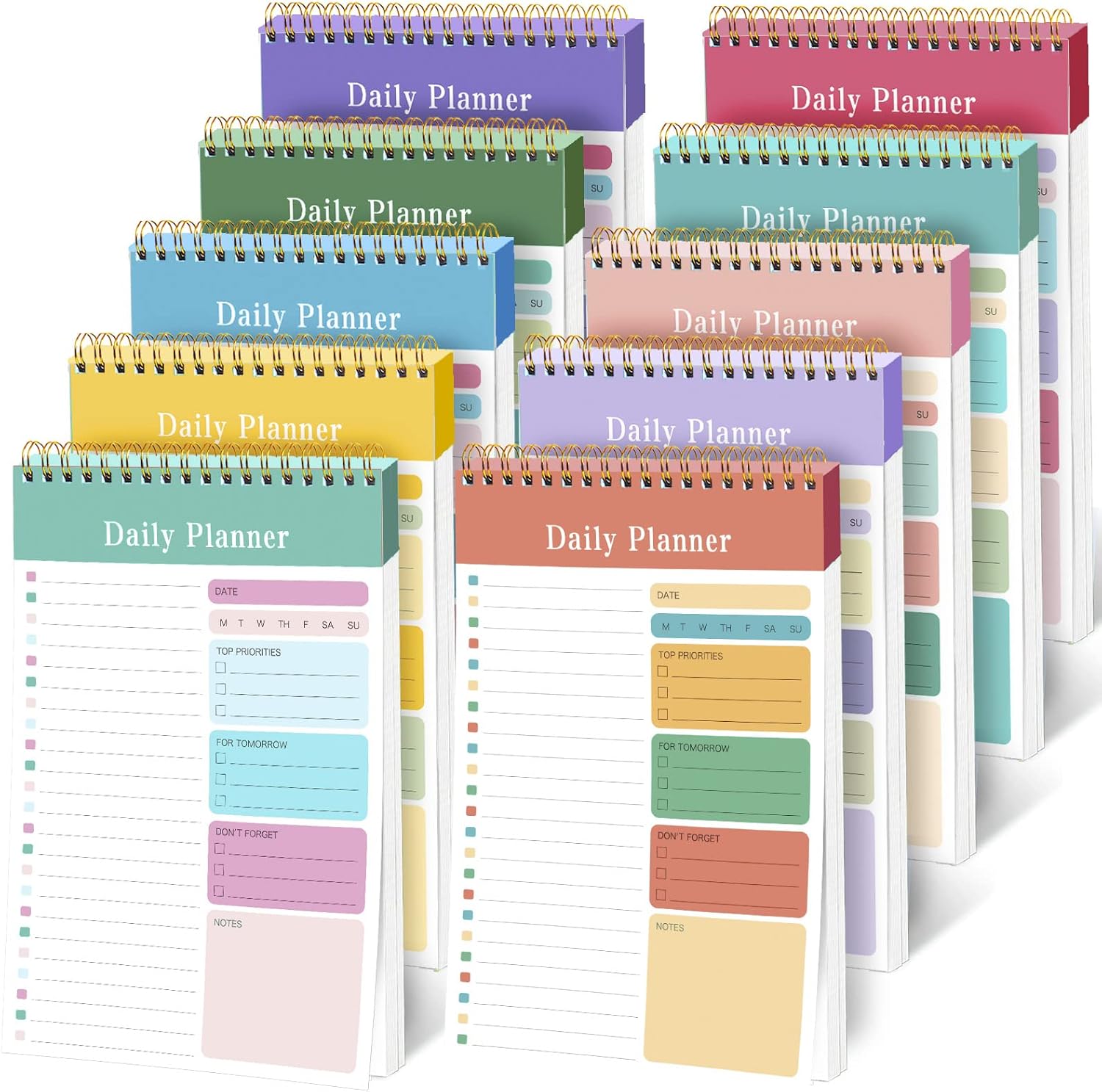 EOOUT 10 Pack To Do List Notepad Daily To Do List Notebook 5 x 8 Daily Planner 30 Sheets for Work Academic Planner, Fitness Journal Workout Planner Notepad