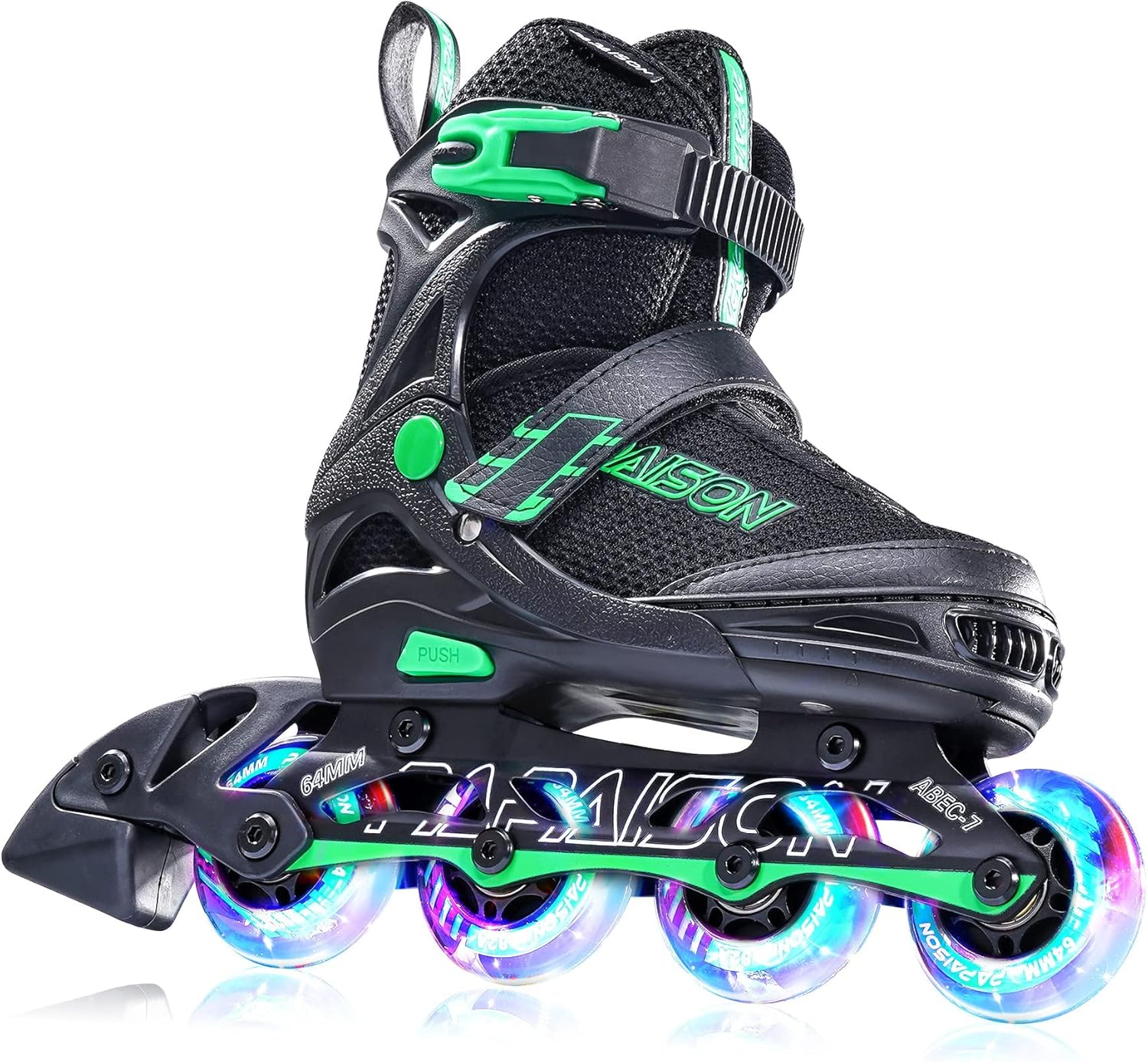 PAPAISON Adjustable Inline Skates for Kids and Adults with Full Light Up Wheels, Outdoor Roller Skates for Girls and Boys, Men and Women