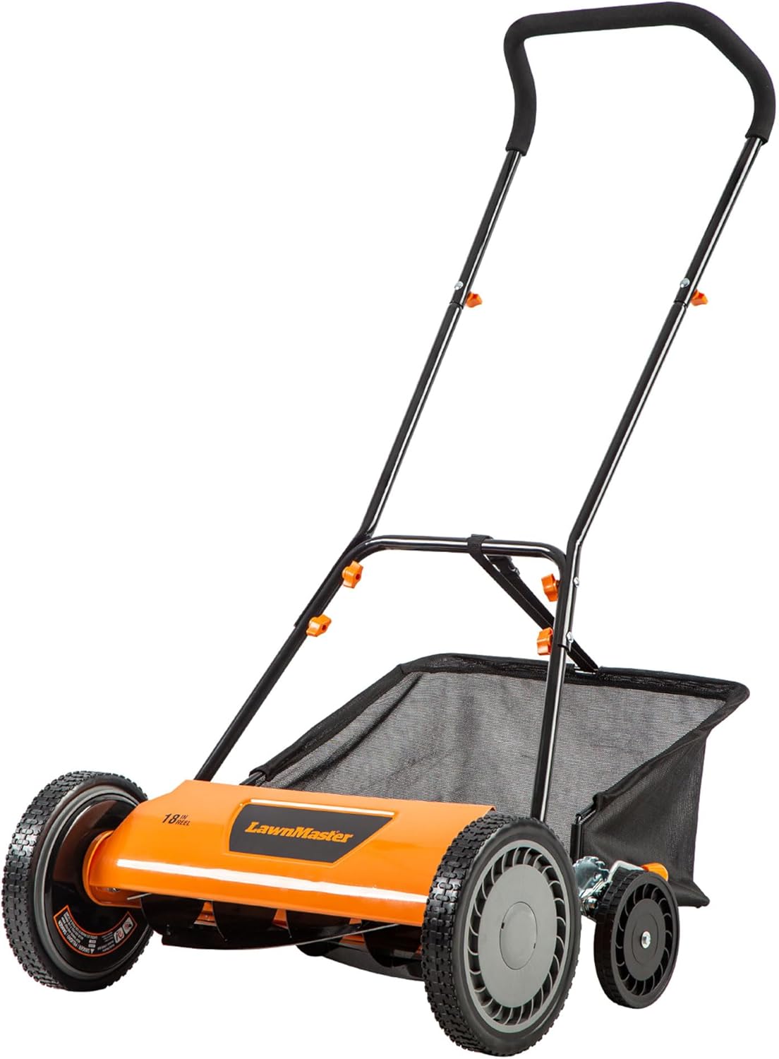 LawnMaster LMRM1801 Push Reel Lawn Mower 18-Inch 5-Blade