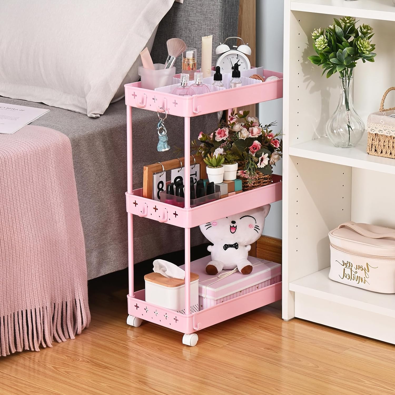 My daughter uses this for a little make up cart and it was easy to put together and perfect for a small area