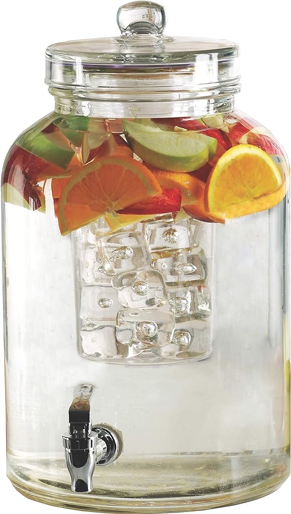 I chose this specific dispenser because of the container designed to hold ice within the jar as pictured. However, this was NOT included. Although it is very large and good quality, it is not what is advertised in the picture.