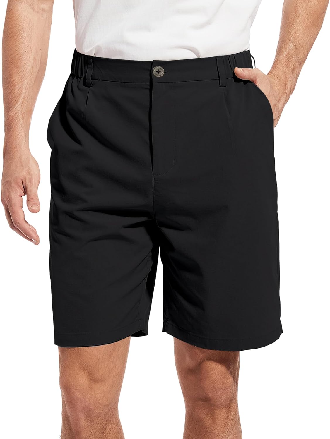 Boyzn Men' 9 Inseam Golf Outdoor Flat Front Shorts Casual Work Dress Shorts Quick Dry Athletic Shorts with 5 Pockets